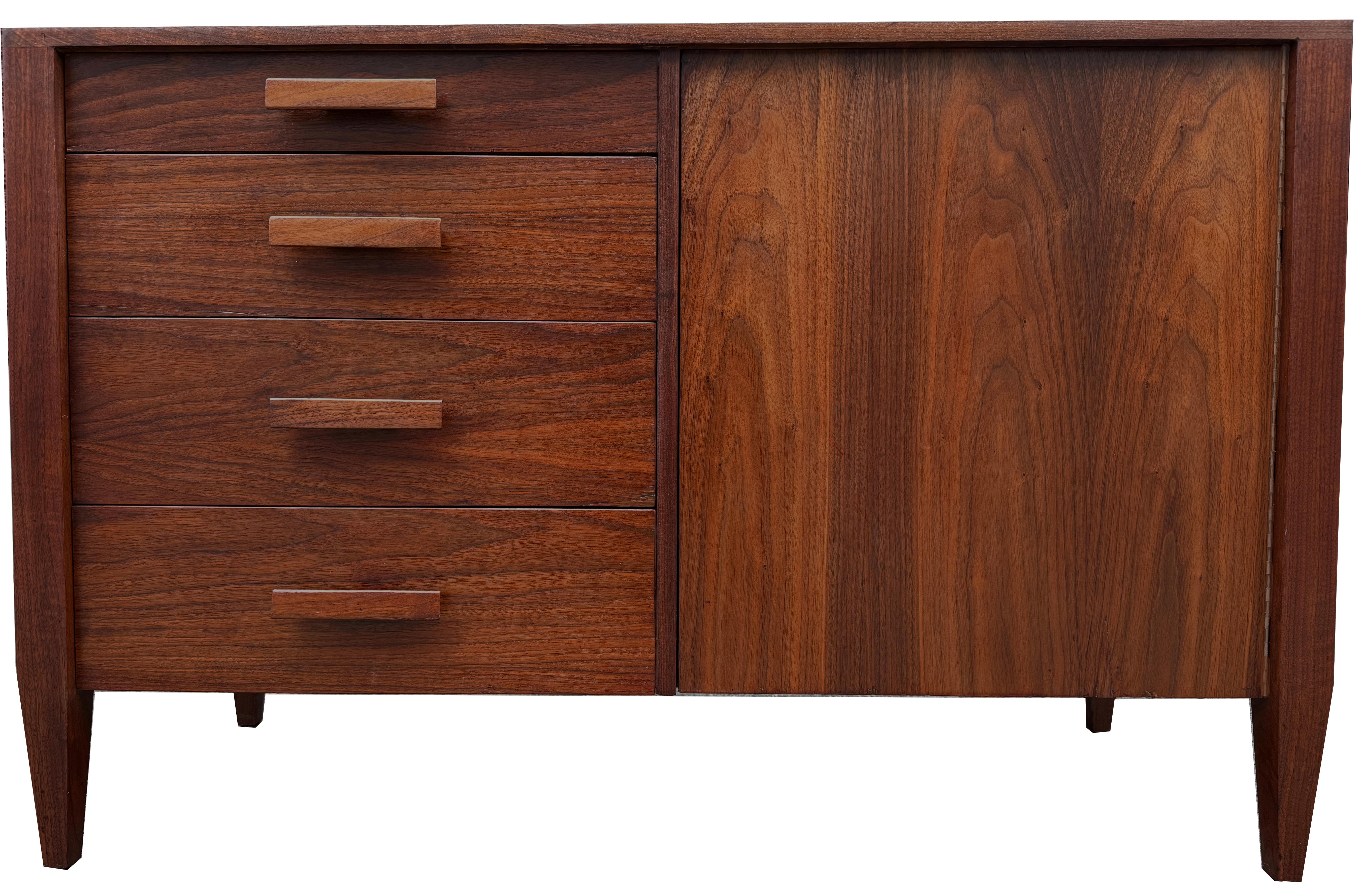 Midcentury Modern Crafted Black Walnut Dresser For Sale 1