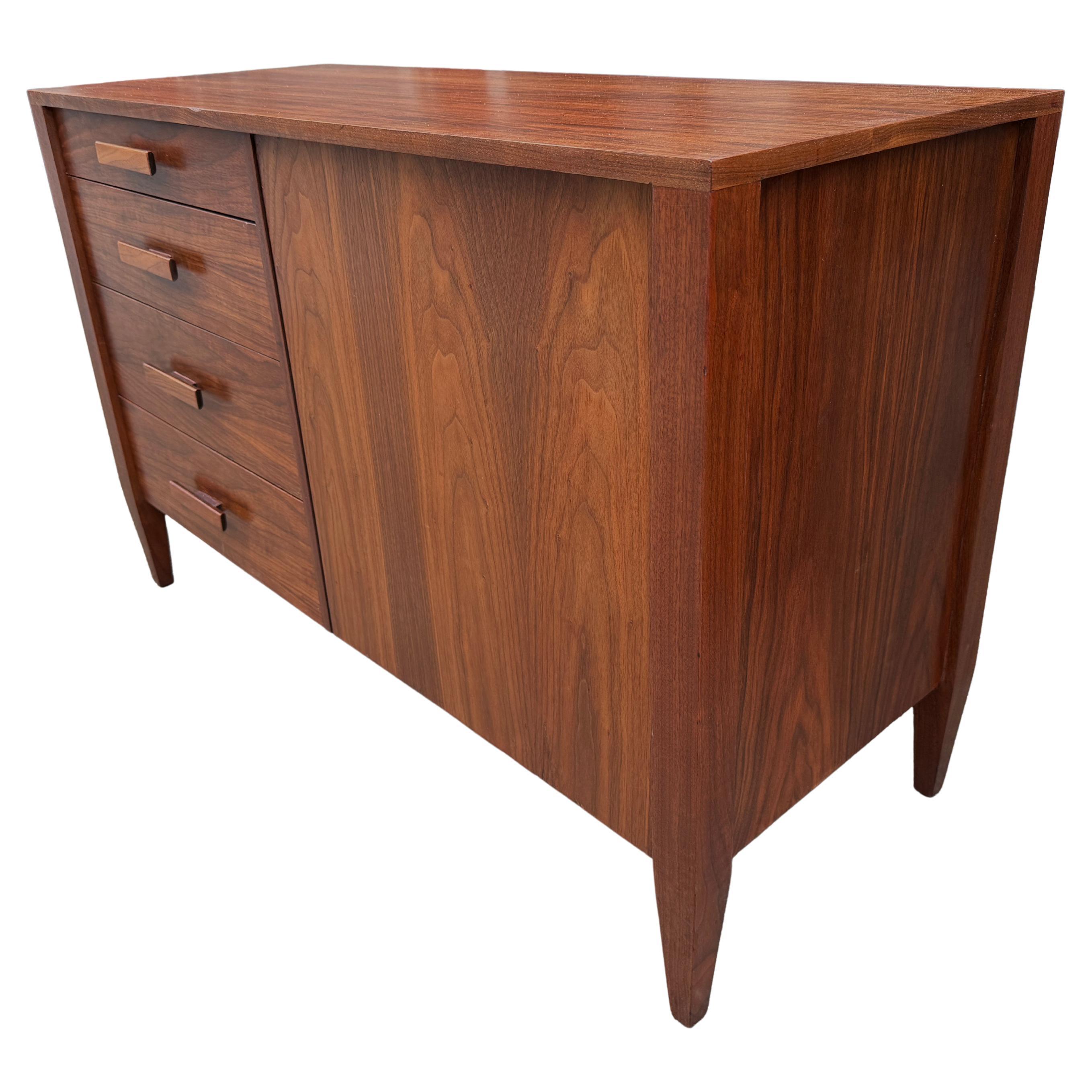 Midcentury Modern Crafted Black Walnut Dresser For Sale 2