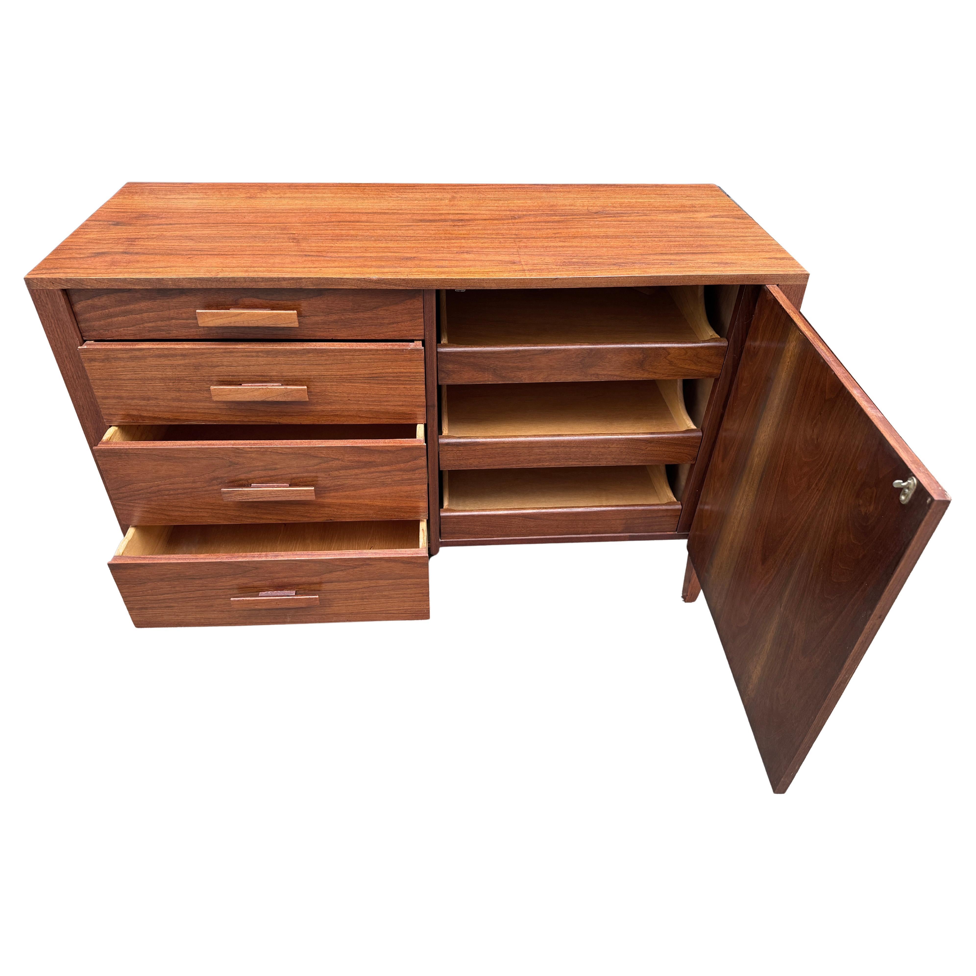 Midcentury Modern Crafted Black Walnut Dresser For Sale 2