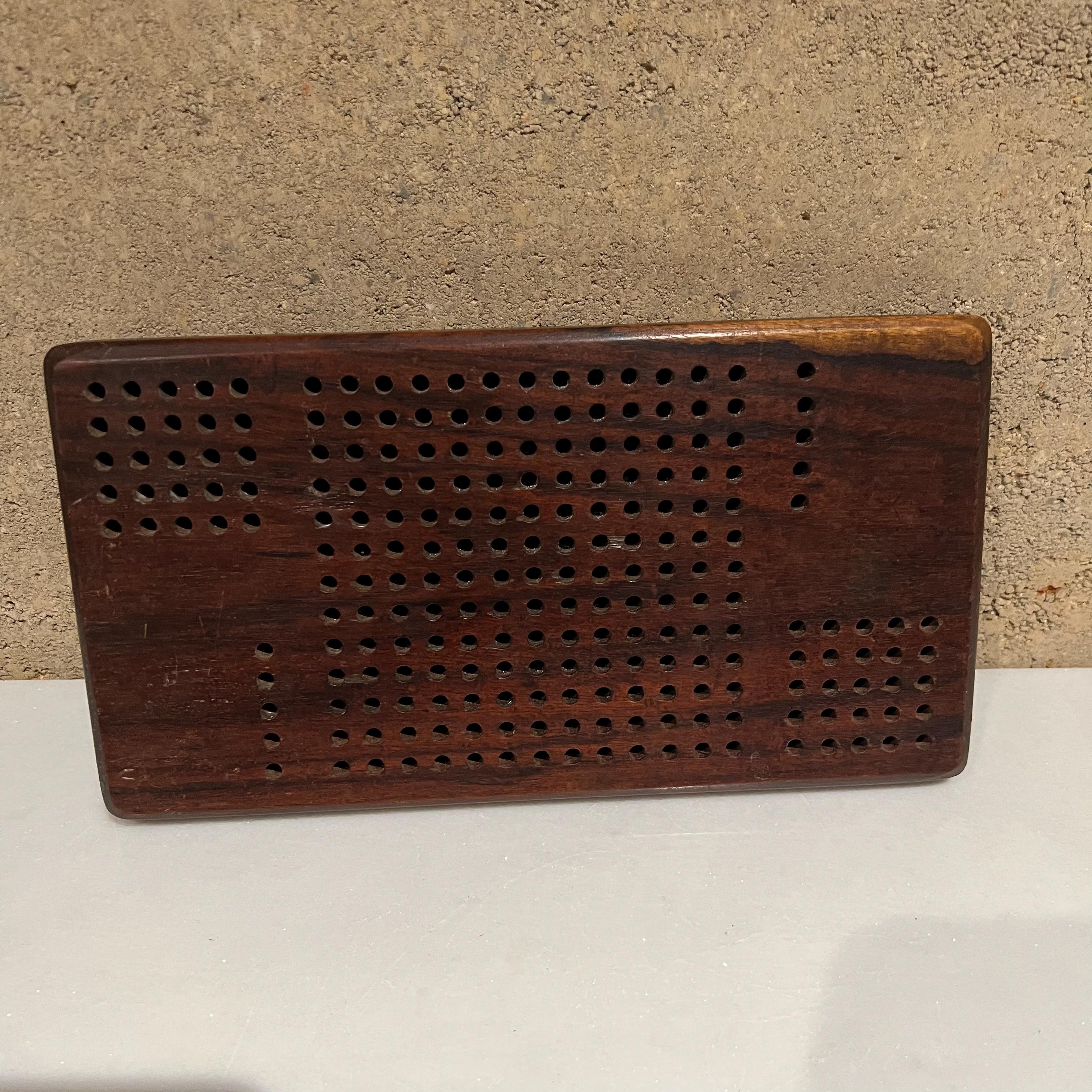 Mid-20th Century Mid-Century Modern Cribbage Game Board in Rosewood 1960s Vintage
