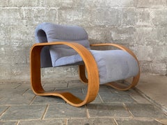 Midcentury modern curvy wavy lounge chair by Jan Bocan, Czech 1970s