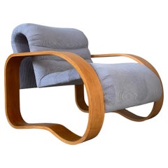 Midcentury modern curvy wavy lounge chair by Jan Bocan, Czech 1970s