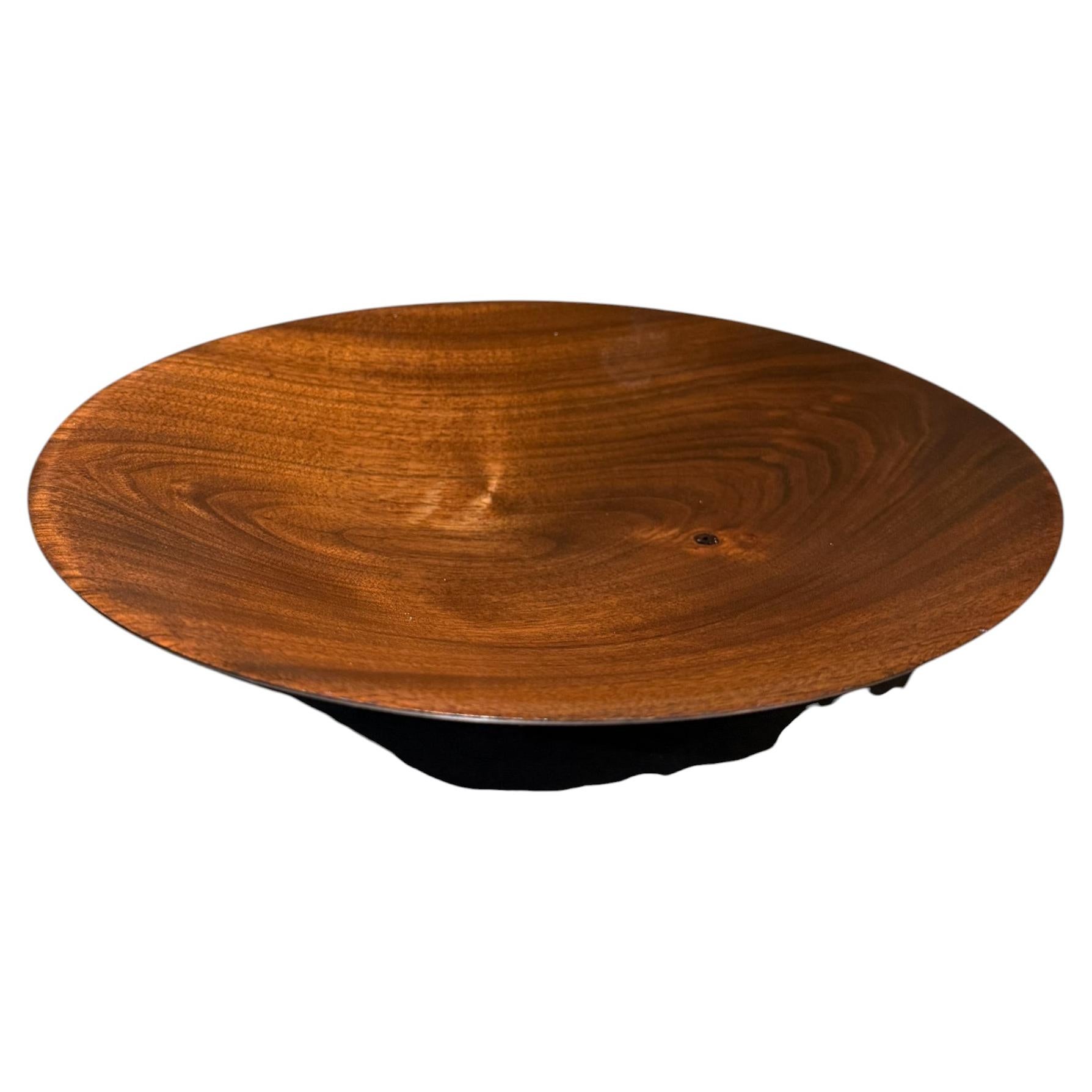 Midcentury Modern Decorative Bowl, Solid Walnut, USA, Signed, 1960s For Sale