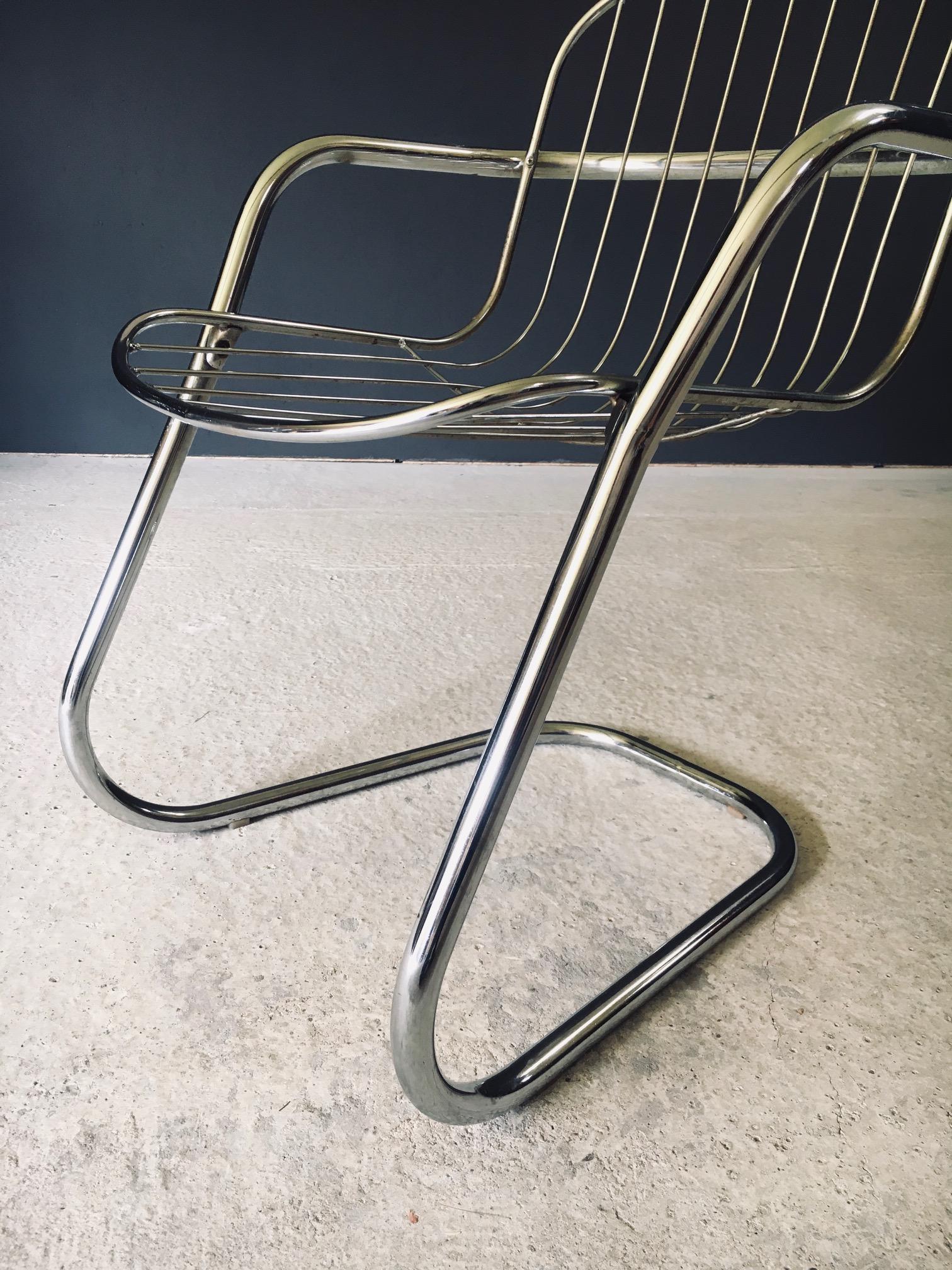 Midcentury Modern Design Chrome Dining Chairs by Gastone Rinaldi, Italy 1970's im Angebot 9
