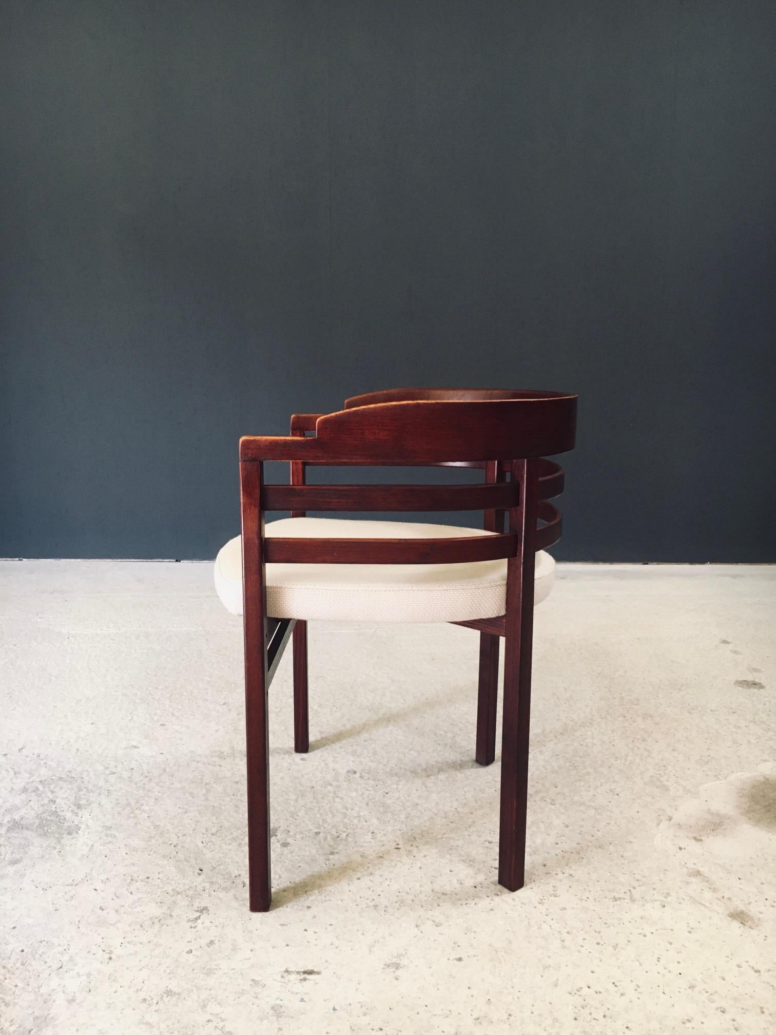 Midcentury Modern Design Curved Dining Chair Set, Italy 1970's en vente 4