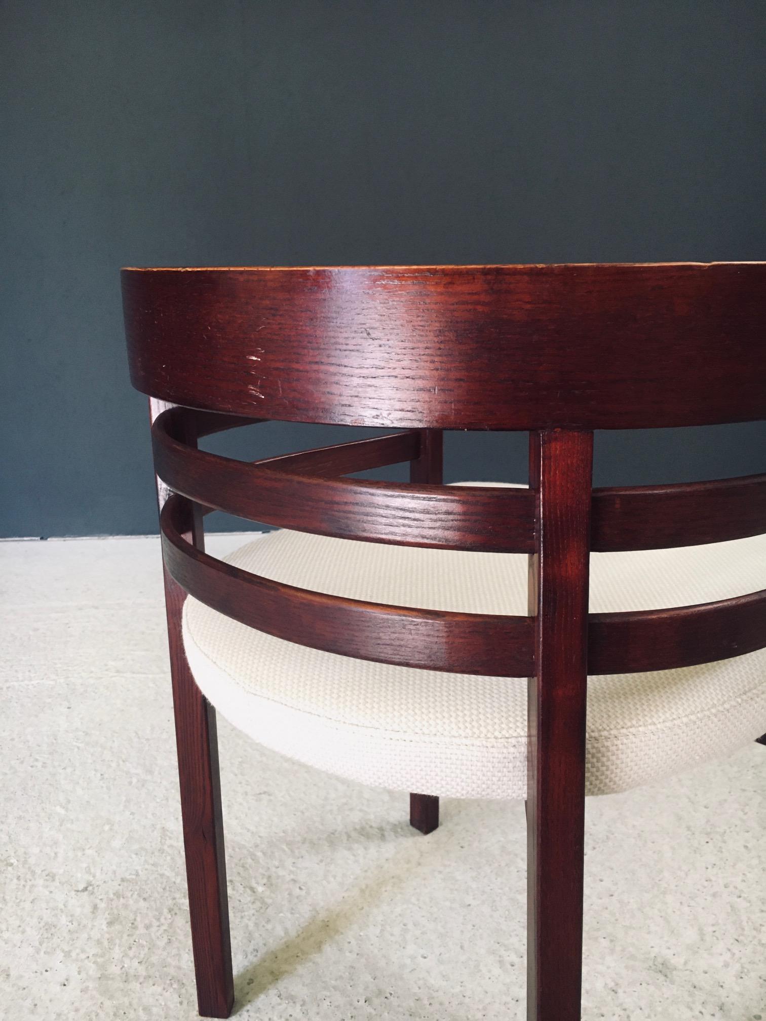 Midcentury Modern Design Curved Dining Chair Set, Italy 1970's en vente 10