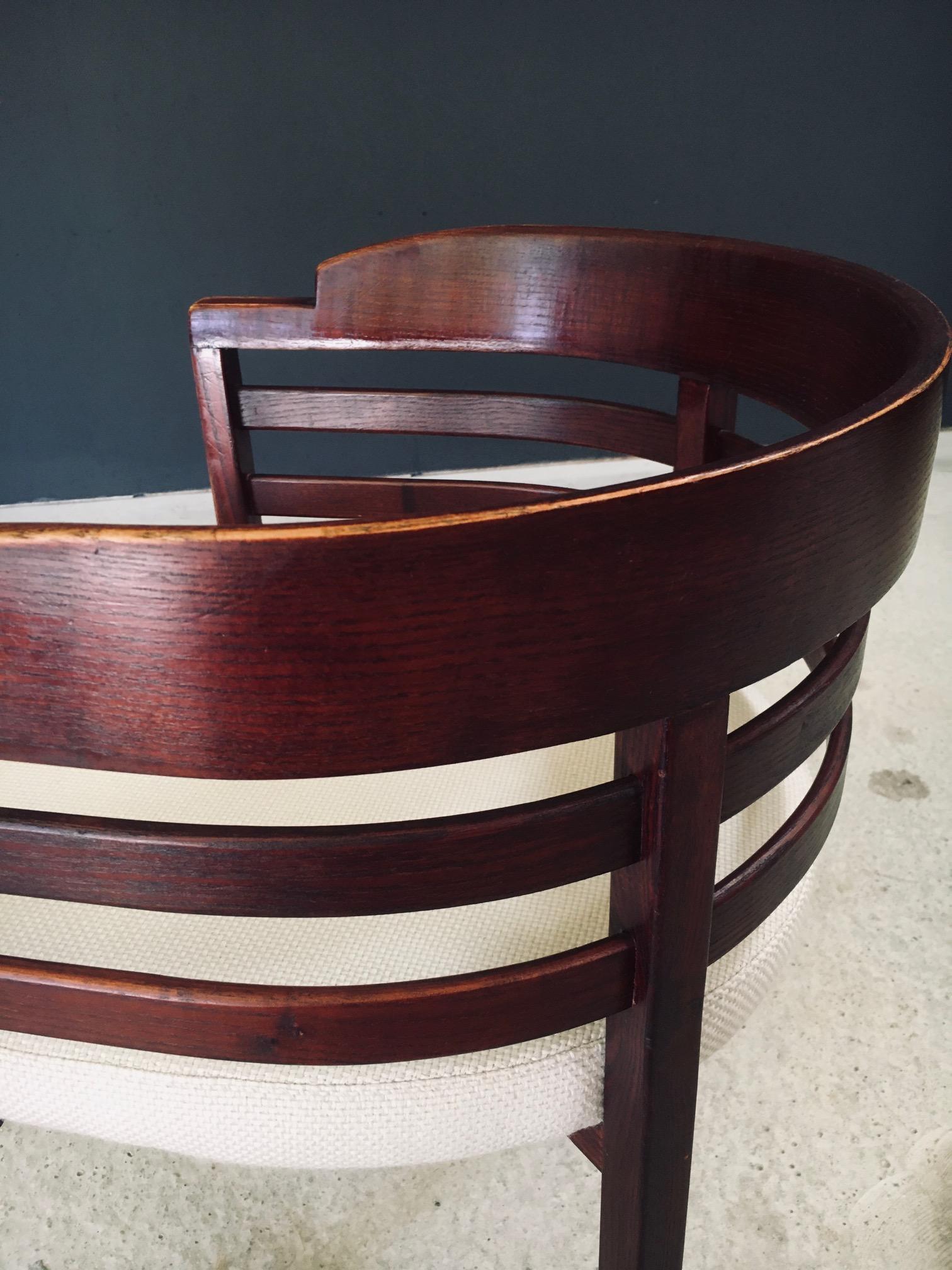 Midcentury Modern Design Curved Dining Chair Set, Italy 1970's en vente 12