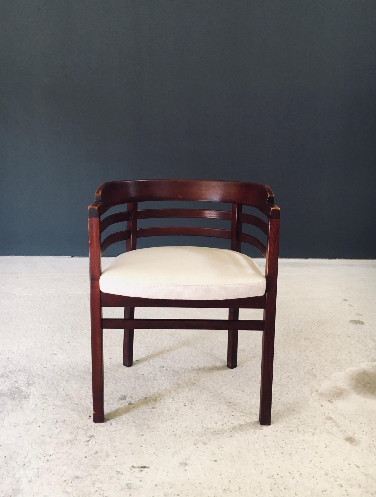 Midcentury Modern Design Curved Dining Chair Set, Italy 1970's en vente 2