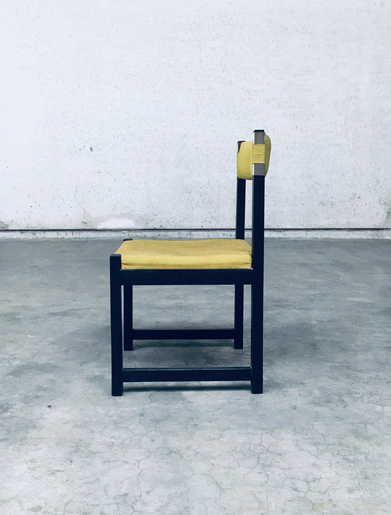 Midcentury Modern Design Dining Chair set by J. Batenburg for MI, Belgium 1969 For Sale 5