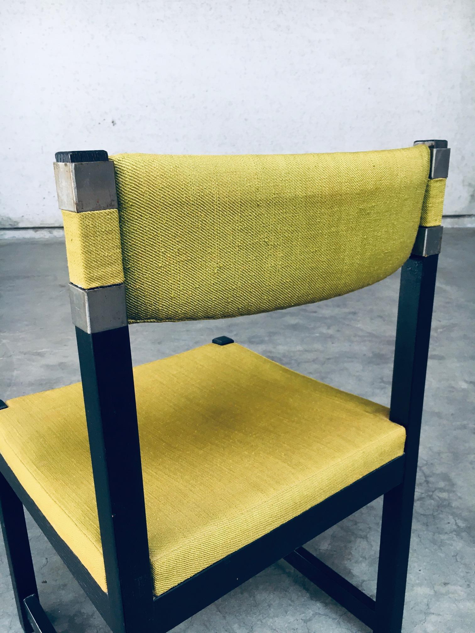Midcentury Modern Design Dining Chair set by J. Batenburg for MI, Belgium 1969 For Sale 12