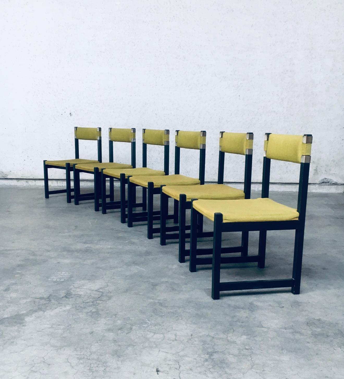 Mid-Century Modern Midcentury Modern Design Dining Chair set by J. Batenburg for MI, Belgium 1969 For Sale