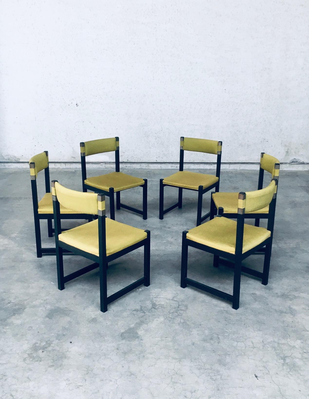 Fabric Midcentury Modern Design Dining Chair set by J. Batenburg for MI, Belgium 1969 For Sale