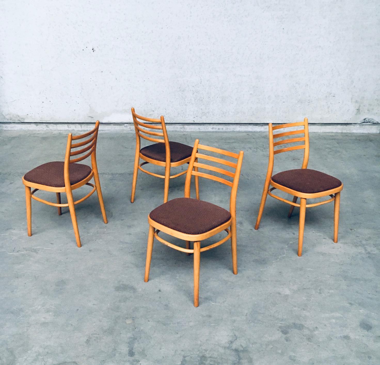 Mid-20th Century Mid-Century Modern Design Dining Chair Set by Ton, 1968, Czechoslovakia For Sale