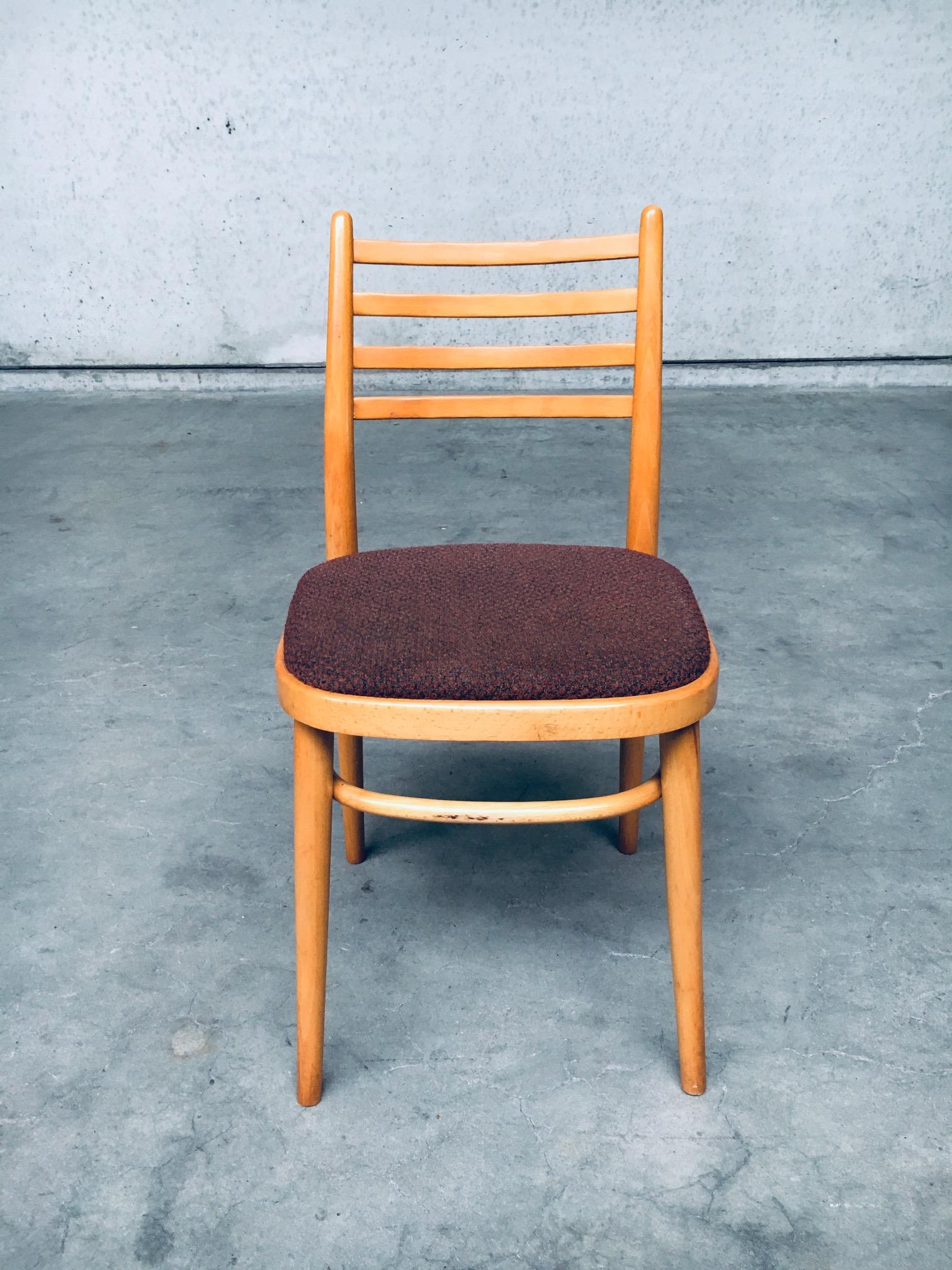 Mid-Century Modern Design Dining Chair Set by Ton, 1968, Czechoslovakia For Sale 3