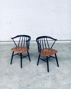 Mid-Century Modern Design "Fanett" Style Armchair Set, Denmark, 1950s