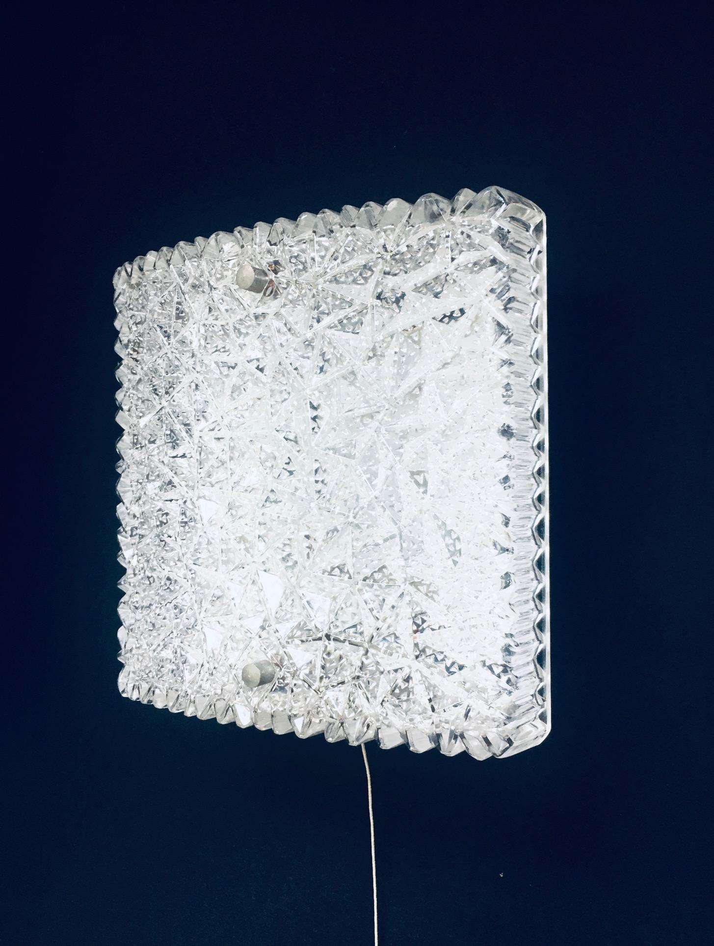 Mid-Century Modern Design Glass Sconce Wall Lamp Set by BUR Leuchten, 1960's For Sale 5