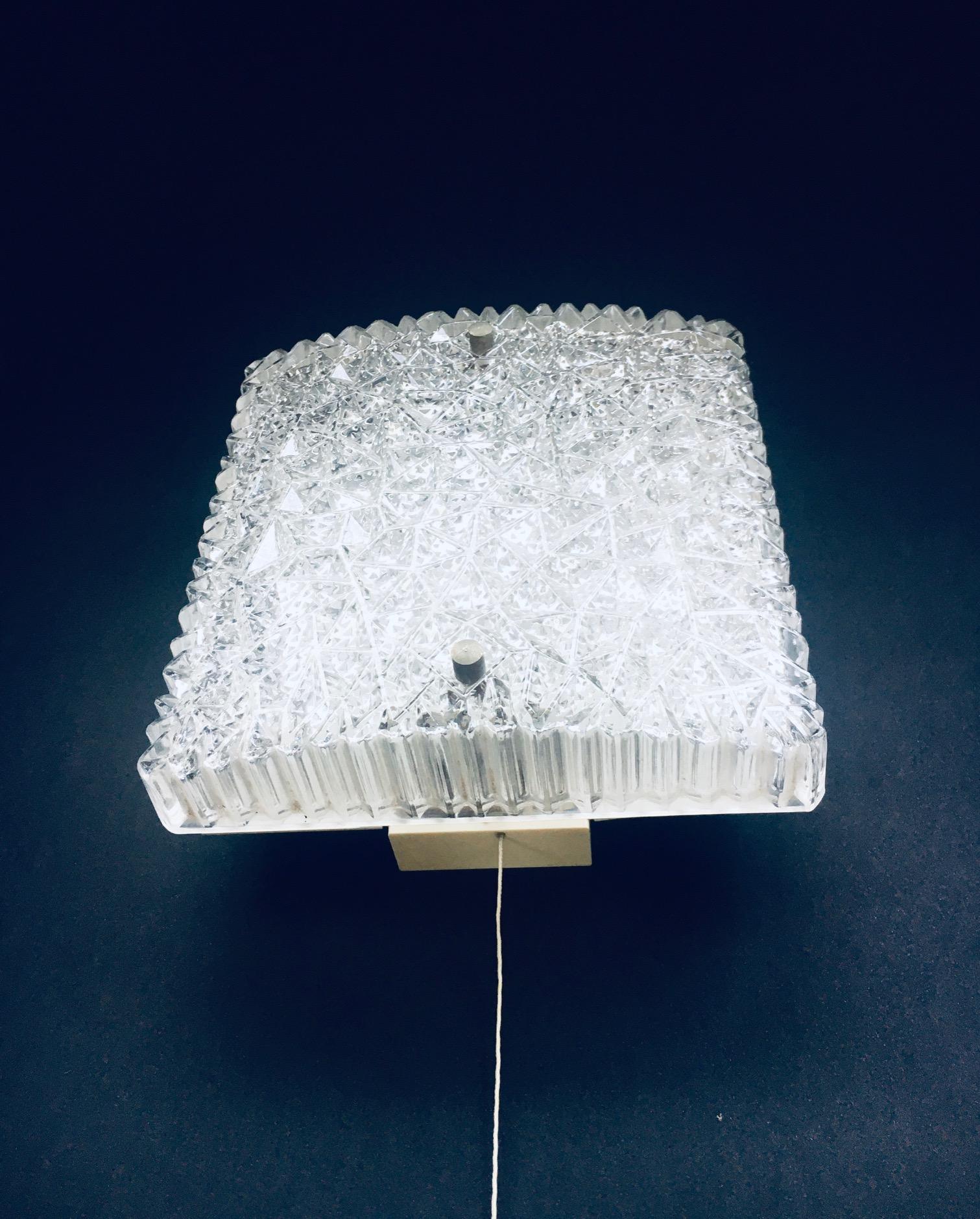 Mid-Century Modern Design Glass Sconce Wall Lamp Set by BUR Leuchten, 1960's For Sale 6