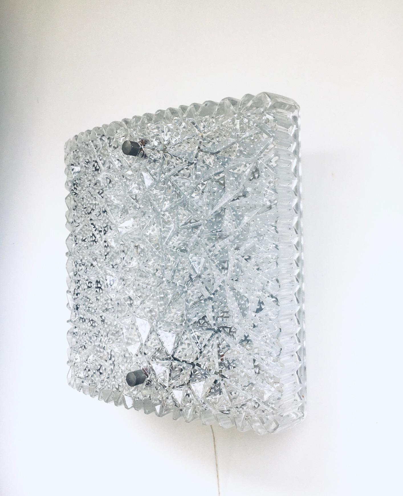 Mid-Century Modern Design Glass Sconce Wall Lamp Set by BUR Leuchten, 1960's For Sale 7