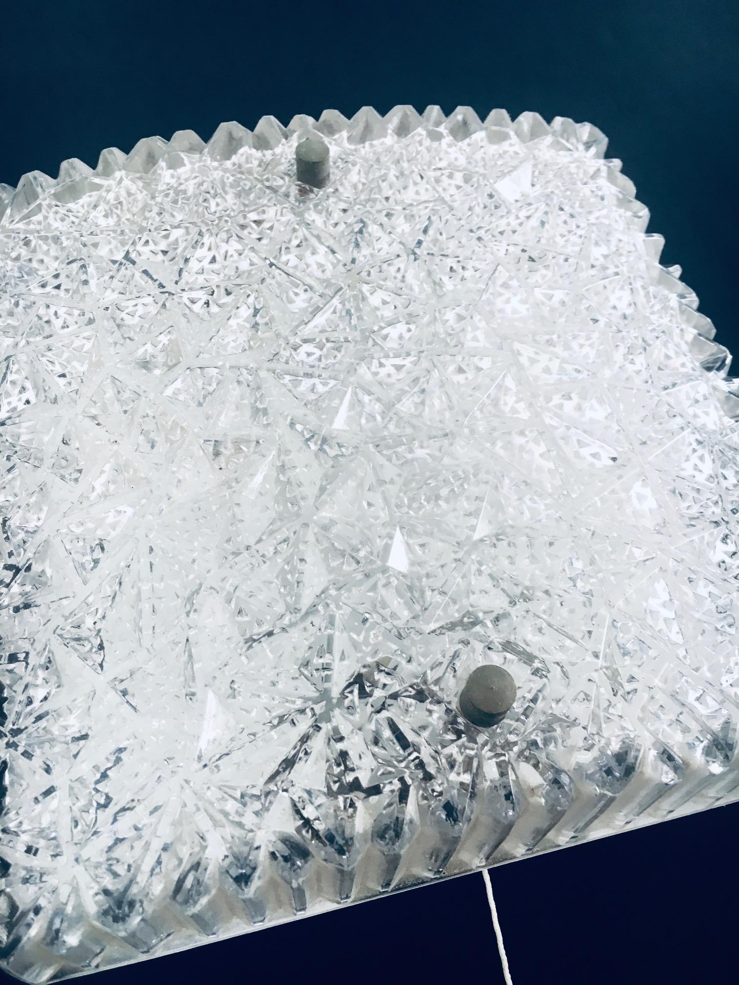 Mid-Century Modern Design Glass Sconce Wall Lamp Set by BUR Leuchten, 1960's For Sale 10