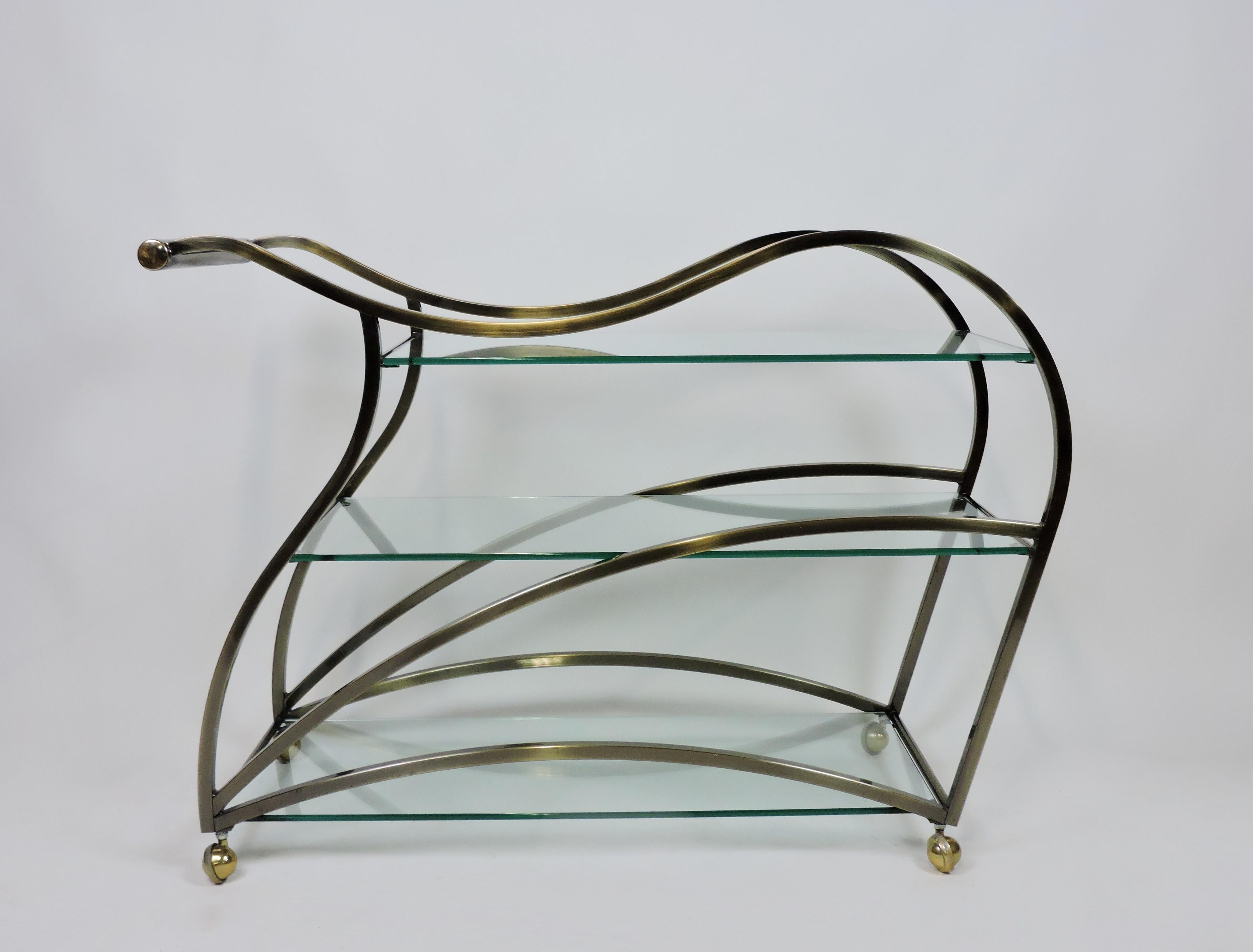 DIA Design Institute of America Modern Curvaceous Sculptural Bar or Tea Cart 6