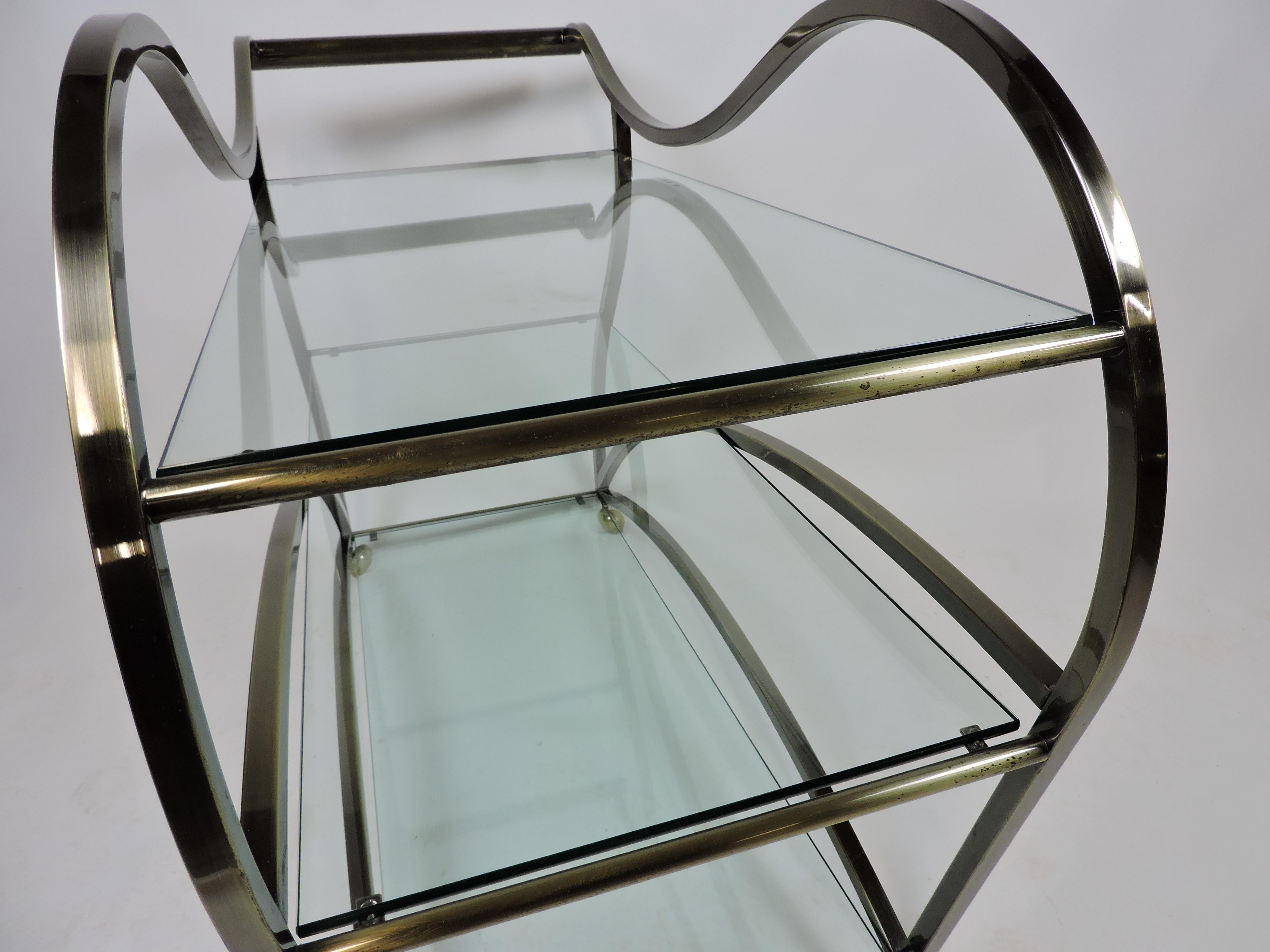 DIA Design Institute of America Modern Curvaceous Sculptural Bar or Tea Cart 2