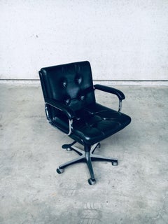 Mid-Century Modern Design Leather Office Chair, Italy, 1988