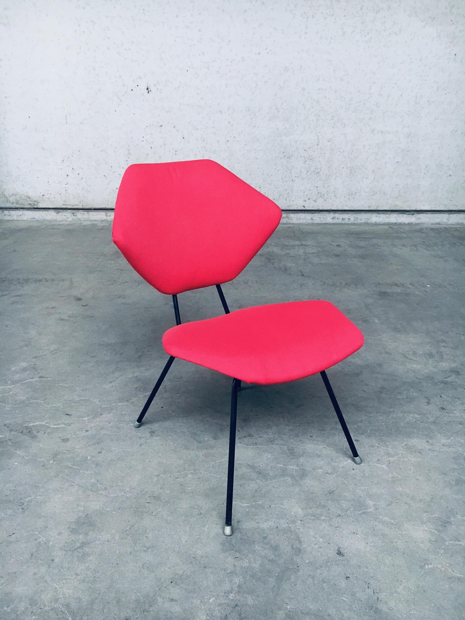 Mid-Century Modern Design Low Side Chair Set, Italy, 1950s For Sale 4