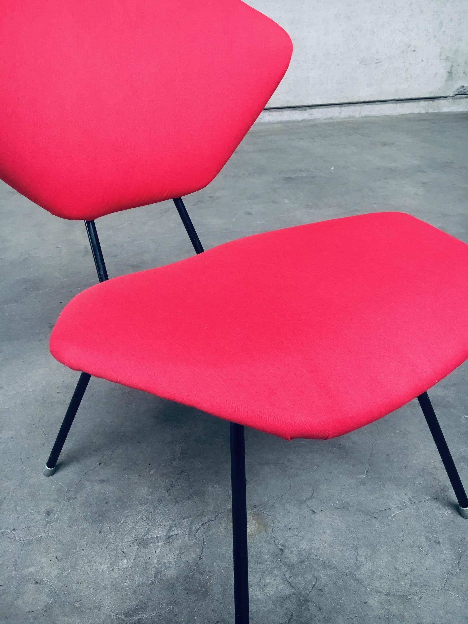 Mid-Century Modern Design Low Side Chair Set, Italy, 1950s For Sale 11