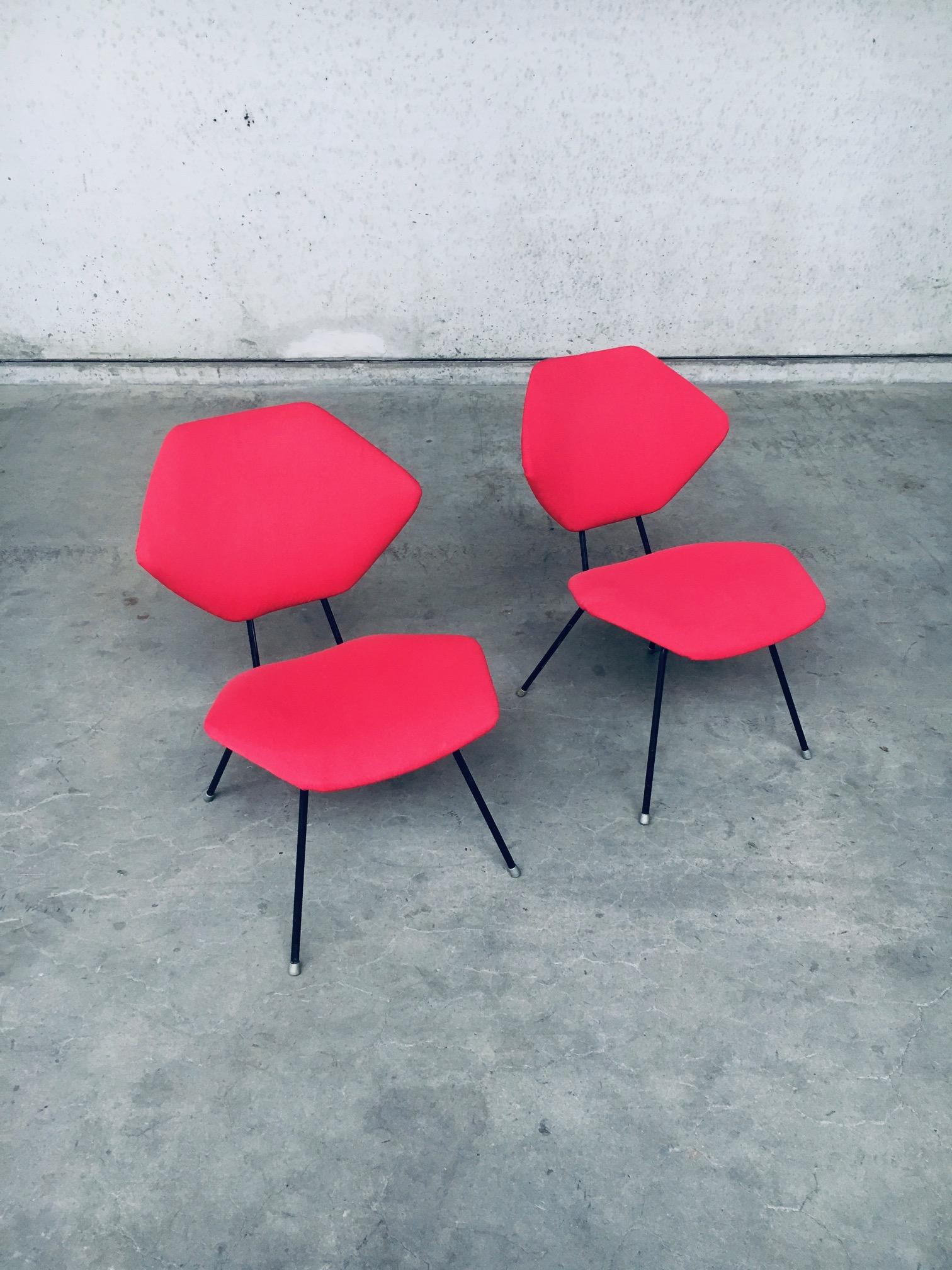 Italian Mid-Century Modern Design Low Side Chair Set, Italy, 1950s For Sale