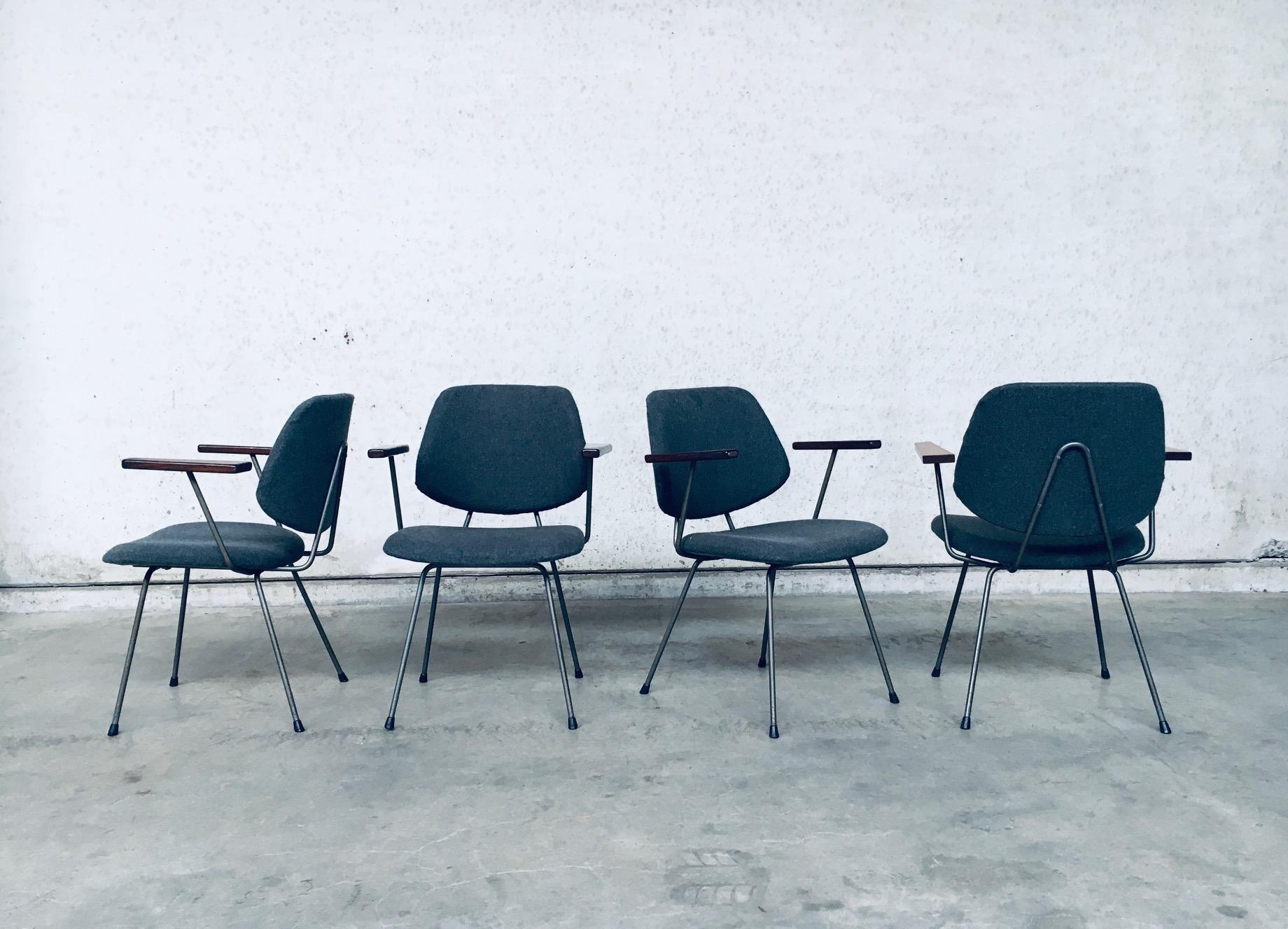 Métal Ensemble de chaises de bureau de Wim Rietveld pour Kembo, années 1950 en vente