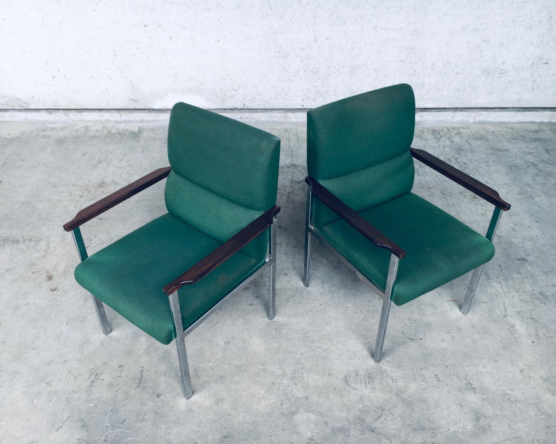 Mid-Century Modern Midcentury Modern Design Pair of Office Arm Chairs by Brune, Germany 1960's For Sale