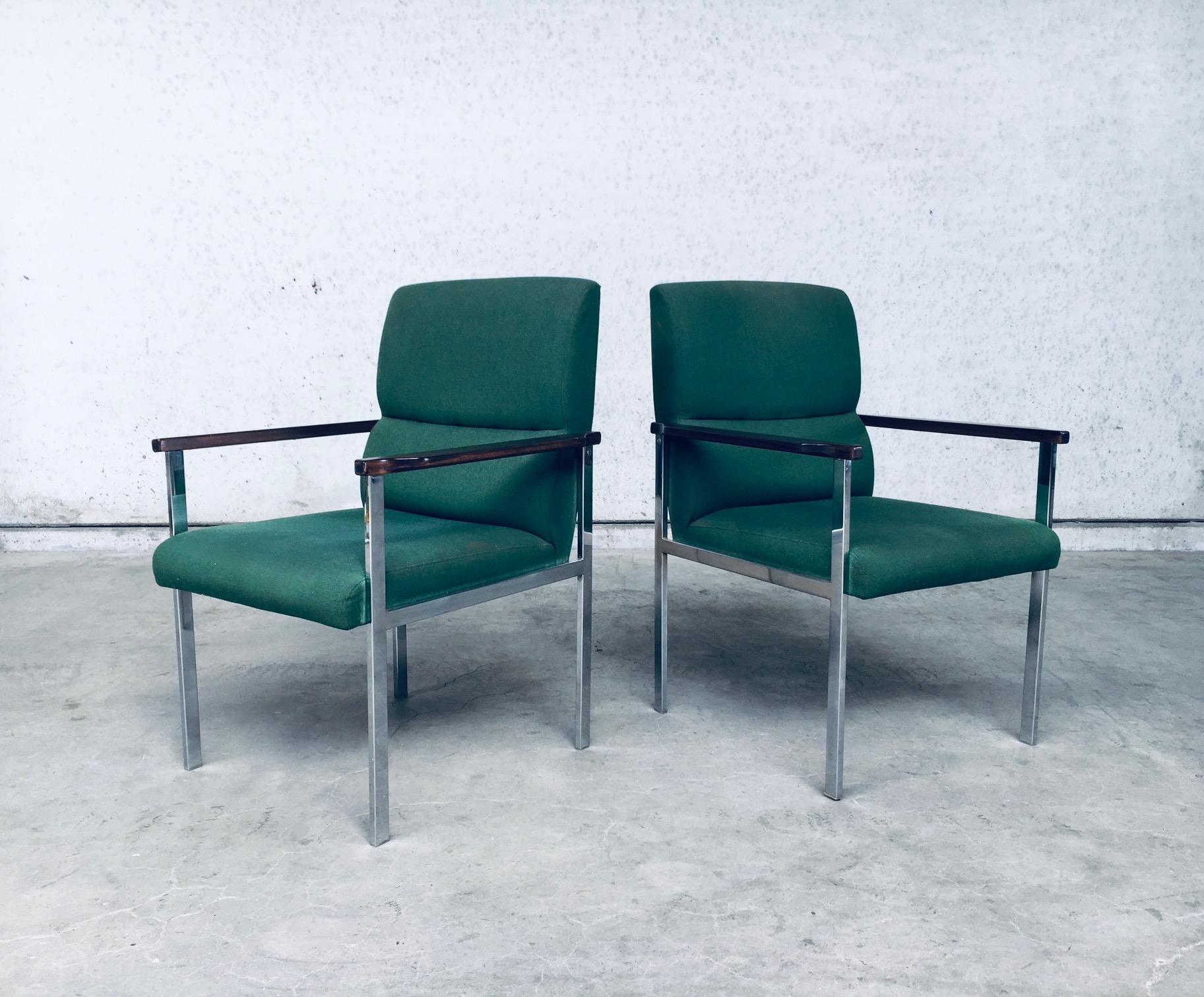 Midcentury Modern Design Pair of Office Arm Chairs by Brune, Germany 1960's In Good Condition For Sale In Oud-Turnhout, VAN