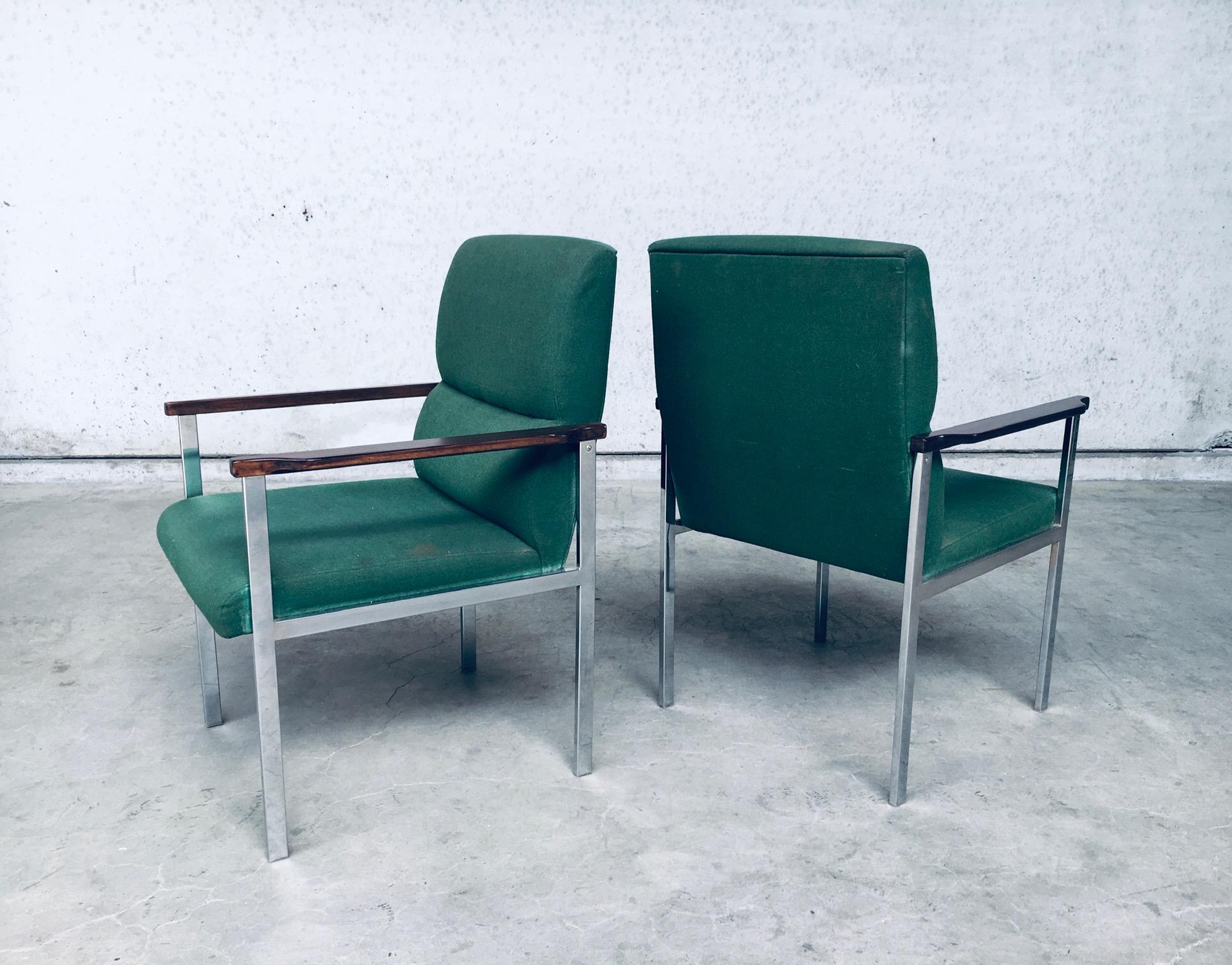 Mid-20th Century Midcentury Modern Design Pair of Office Arm Chairs by Brune, Germany 1960's For Sale