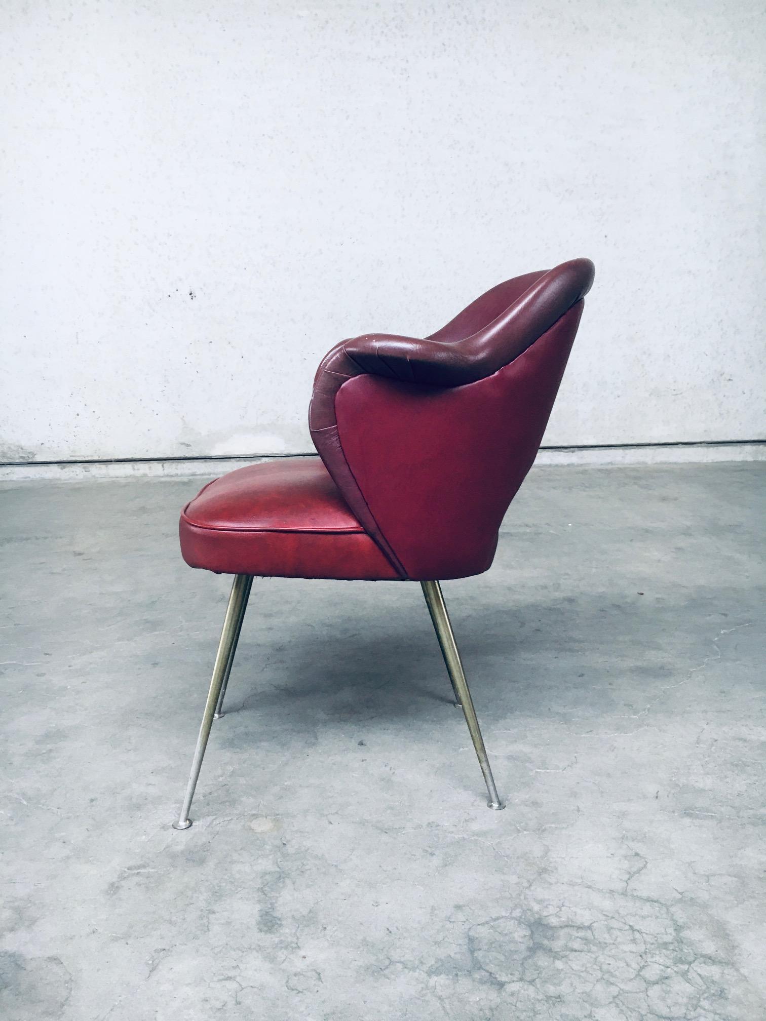 Mid-Century Modern Design Skai Leder-Bürostuhl-Set, Italien, 1950er Jahre im Angebot 6