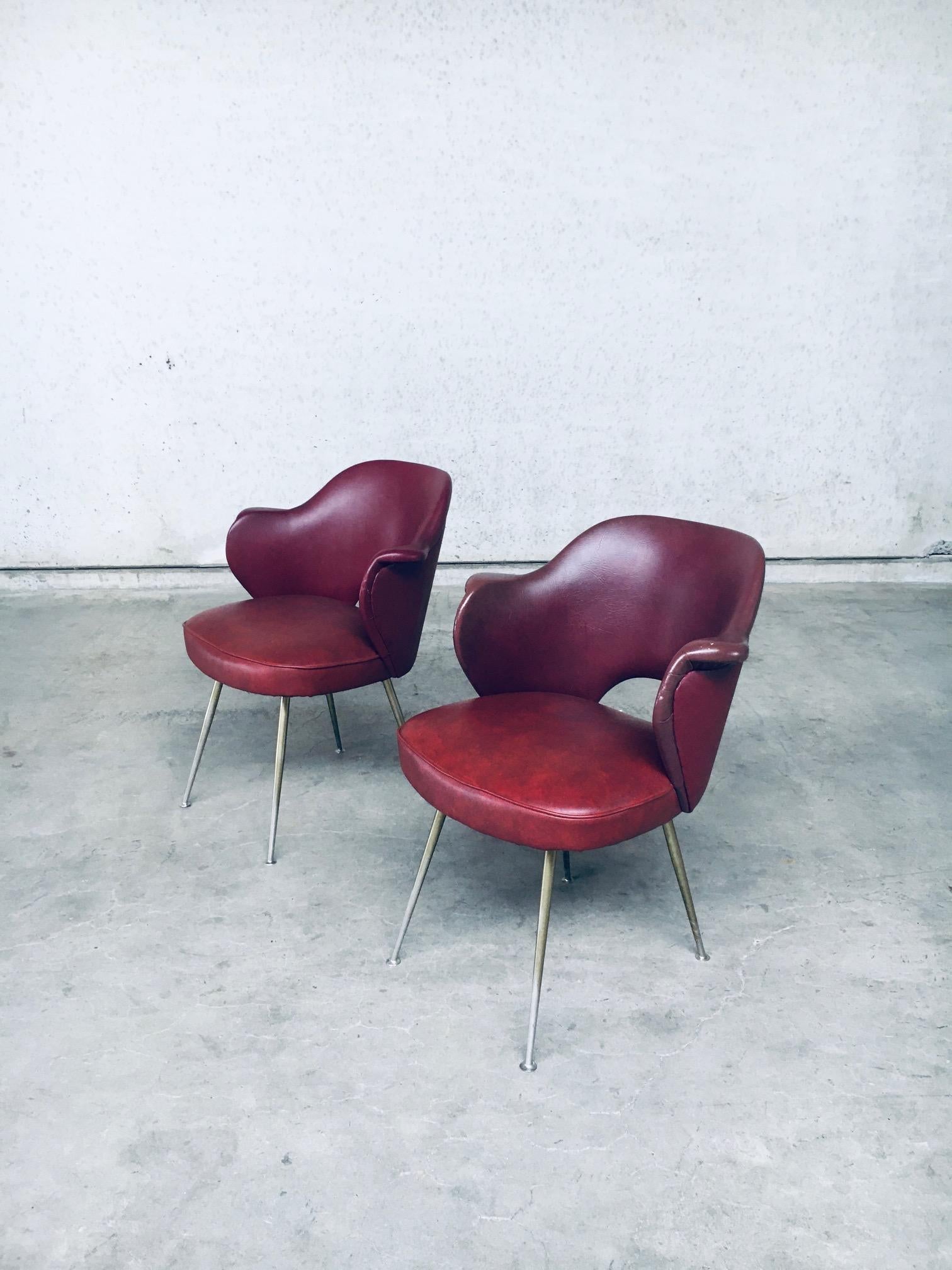 Mid-Century Modern Design Skai Leder-Bürostuhl-Set, Italien, 1950er Jahre (Italienisch) im Angebot