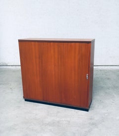 Mid-Century Modern Design Sliding Door Filing Cabinet, 1960s, Belgium