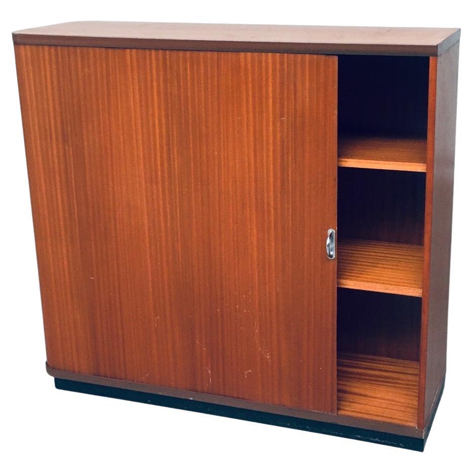 Mid-Century Modern Design Sliding Door Filing Cabinet, 1960s, Belgium For Sale