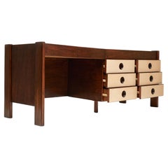 Midcentury Modern Desk in Hardwood & White Top by Jorge Zalszupin, 1970