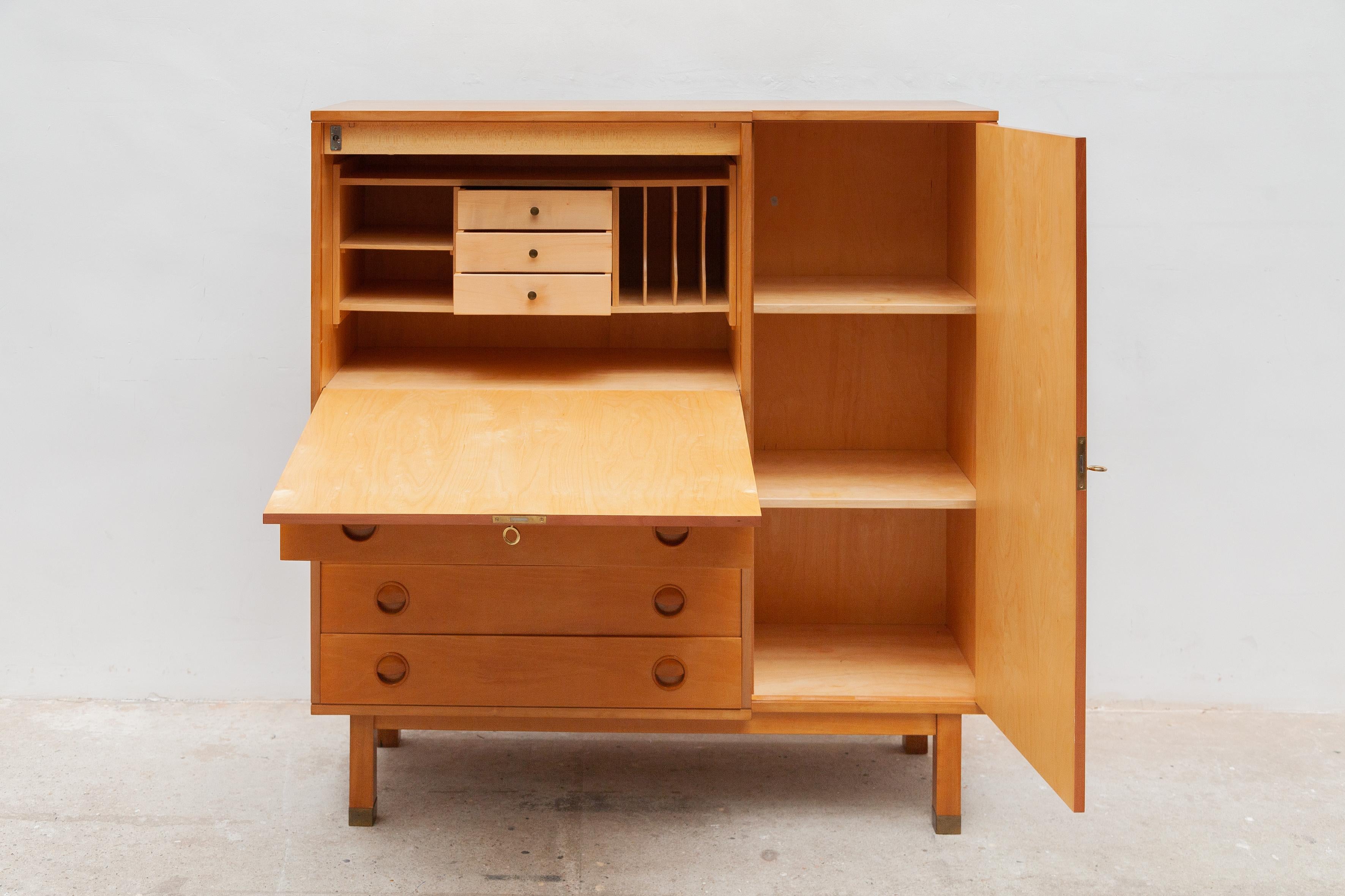 Mid-Century Modern Schreibtisch Sideboard Büro Sekretär Belgien Design, 1960er Jahre (Moderne der Mitte des Jahrhunderts) im Angebot