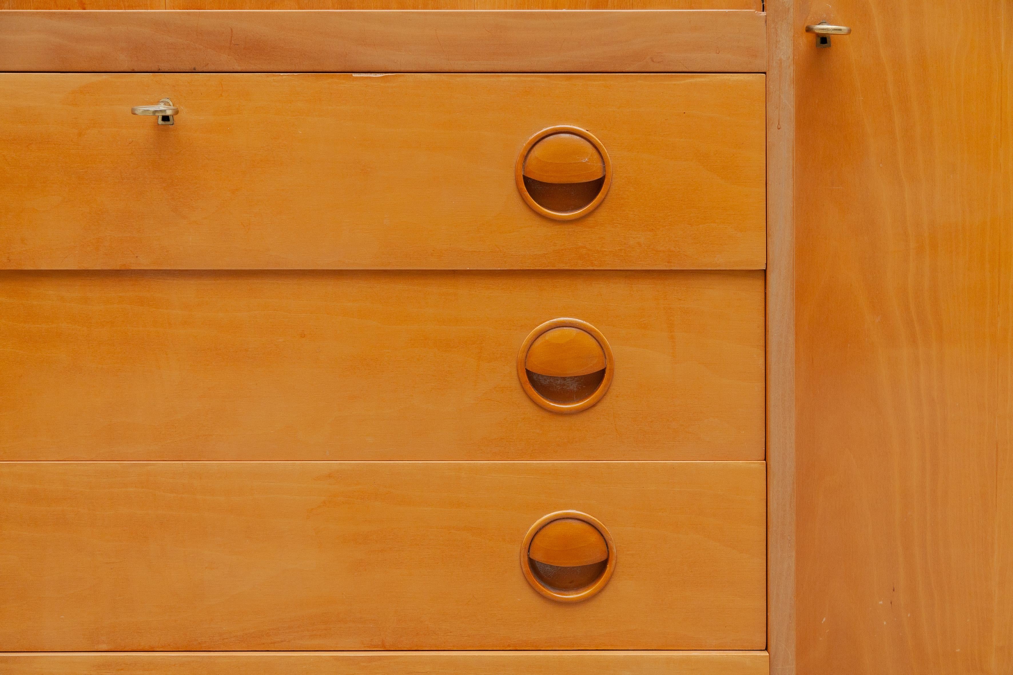 Mid-Century Modern Schreibtisch Sideboard Büro Sekretär Belgien Design, 1960er Jahre (Handgefertigt) im Angebot