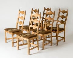 Midcentury Modern dining chairs by Henning Kjærnulf, Denmark, 1960s, set of six