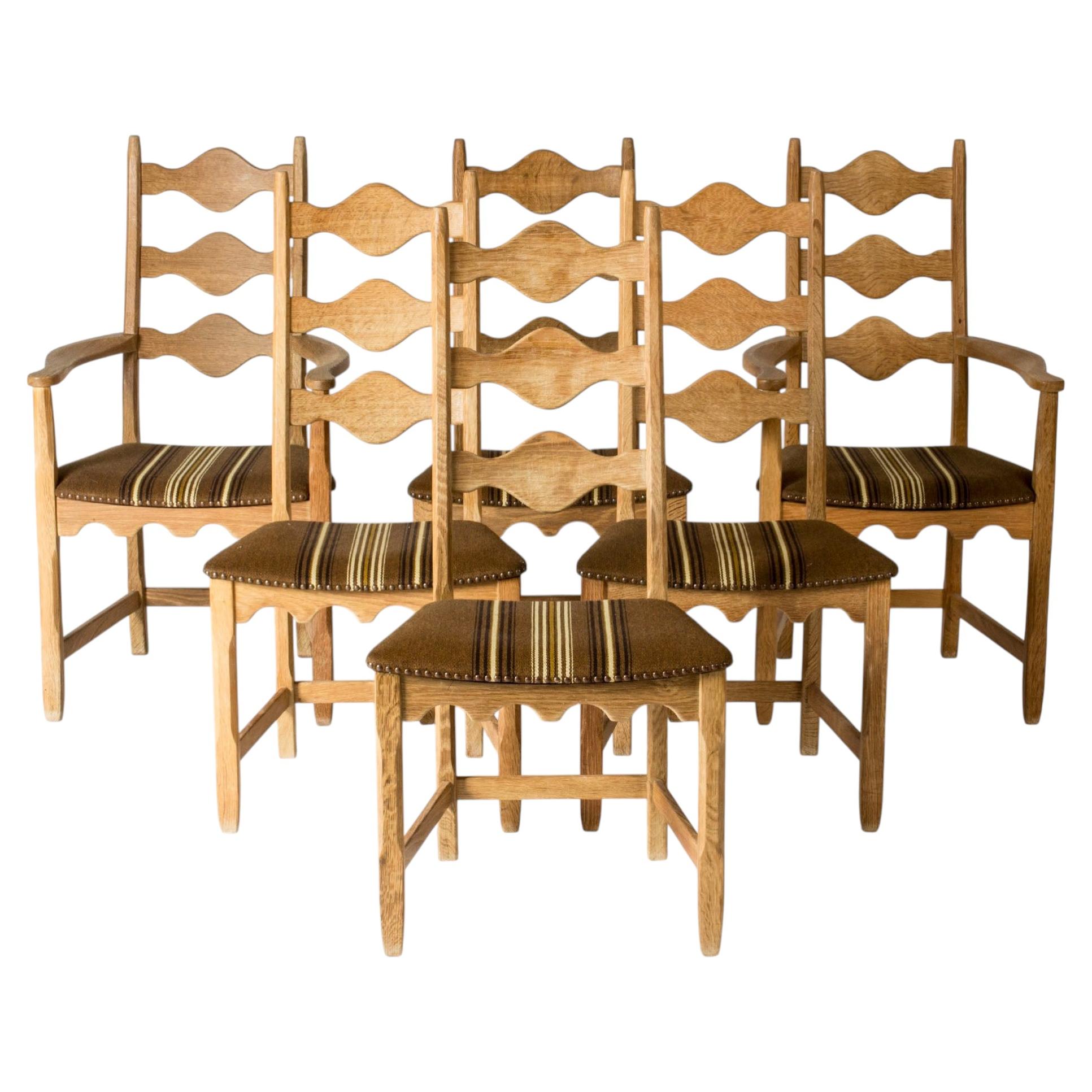 Midcentury Modern dining chairs by Henning Kjærnulf, Denmark, 1960s, set of six