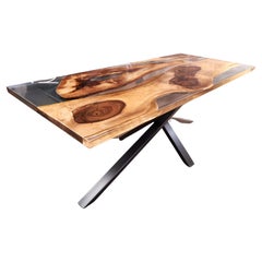 Midcentury Modern Style Dining Table Luxury Walnut Rustic Table