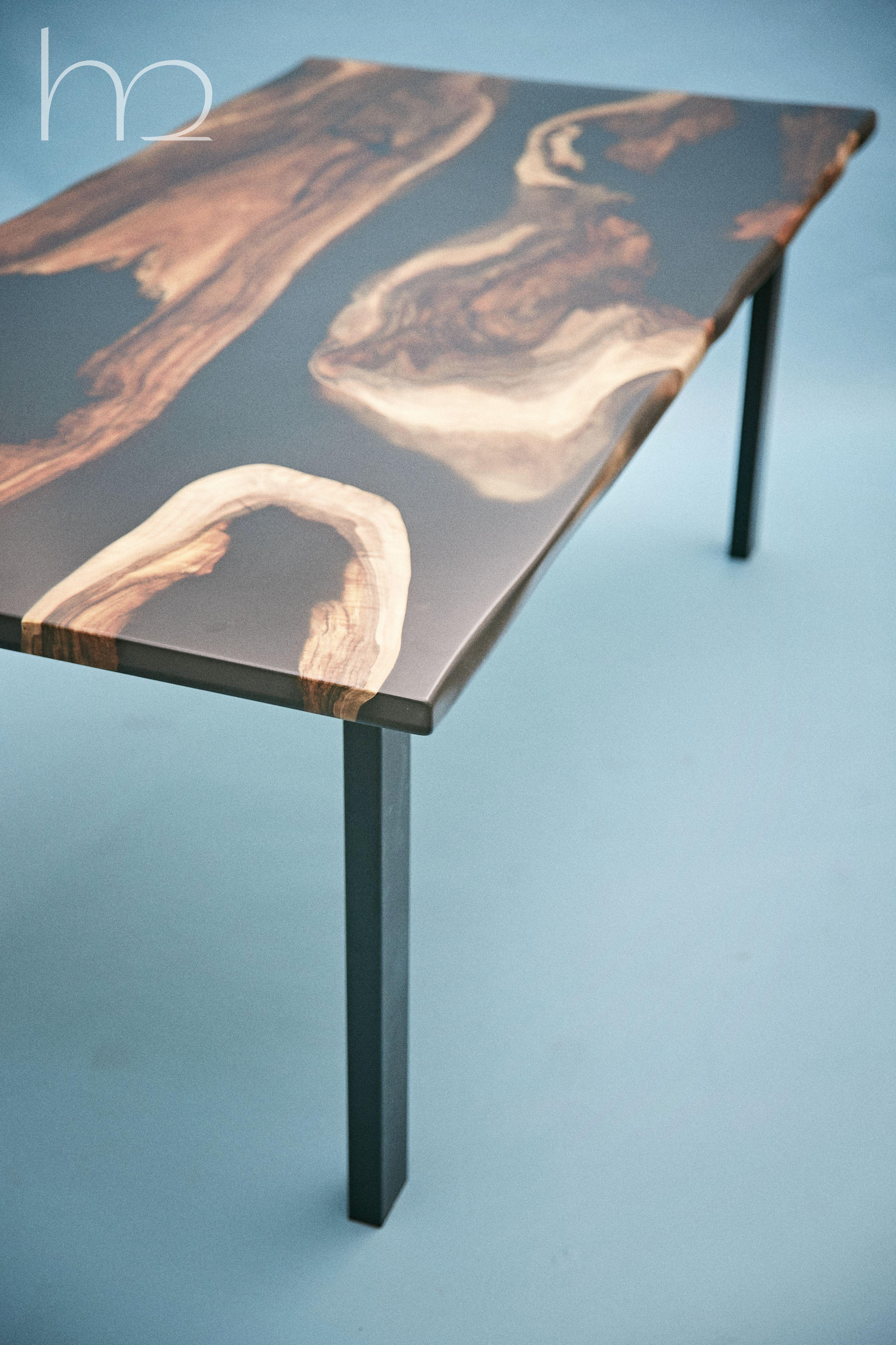 European Midcentury Modern Dining Table Handmade Walnut Dining Table Luxury Rustic Table For Sale