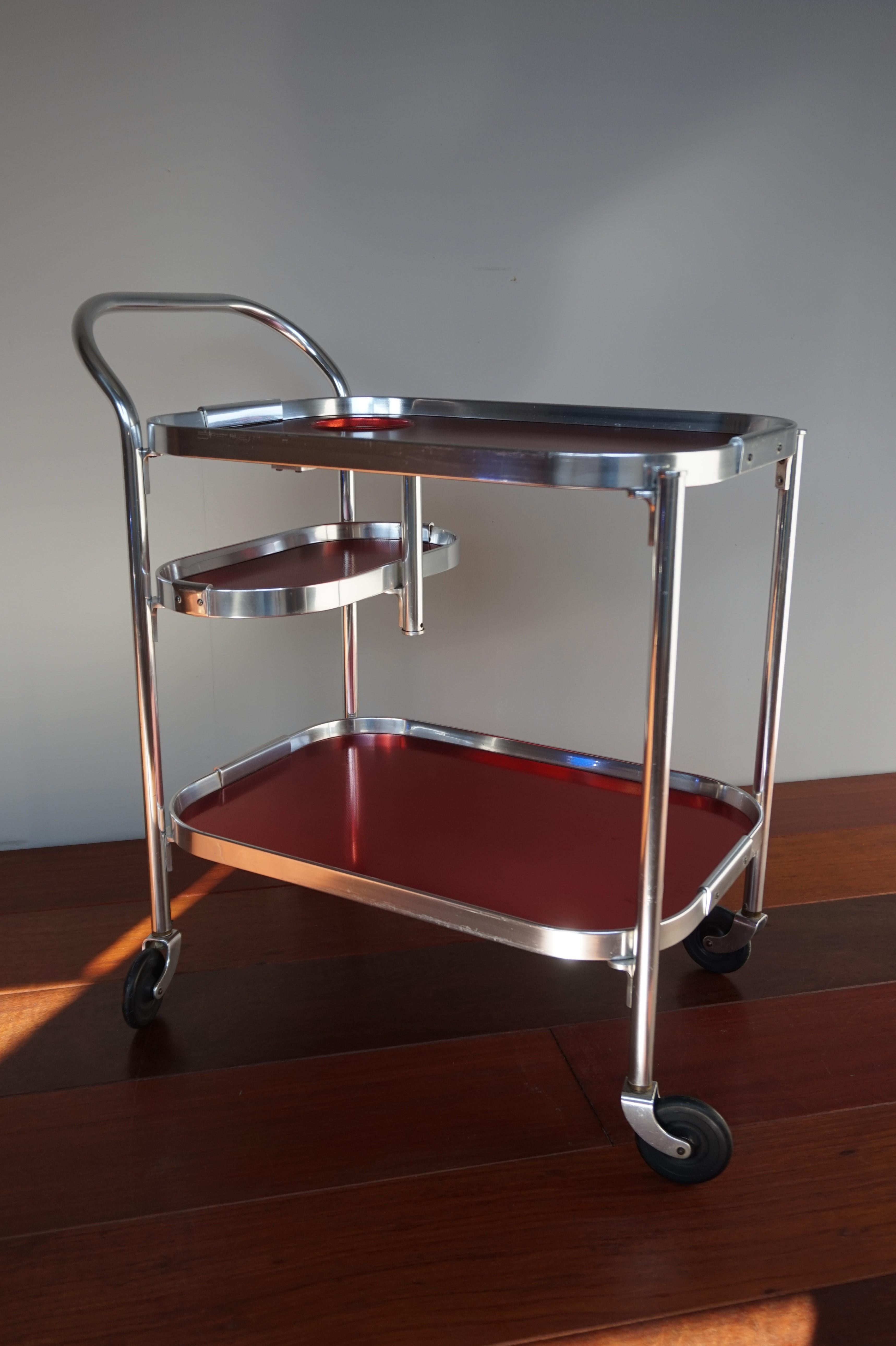 Rubber Midcentury Modern Drinks Trolley  /Bar Cart Made & Designed in England by Kaymet