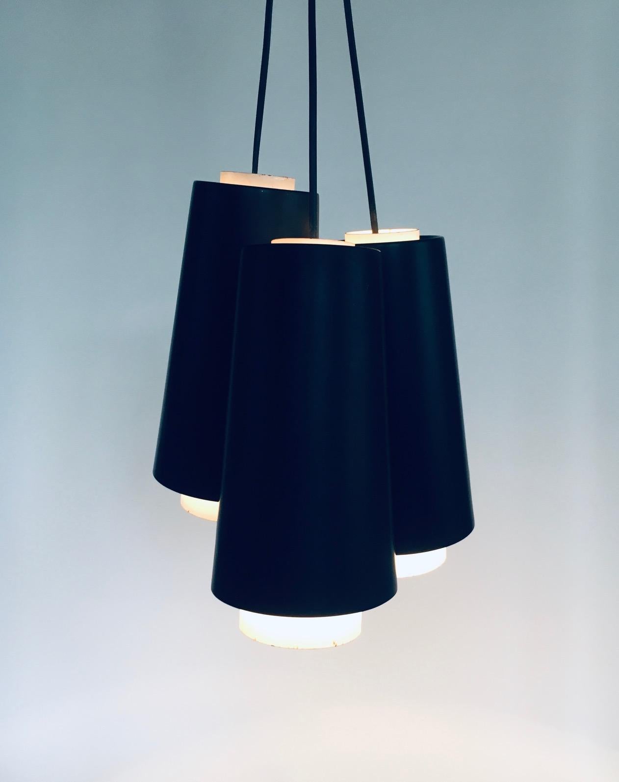 Mid-Century Modern Dutch Design 3 Pendant Lamps by RAAK, Holland 1960's 6