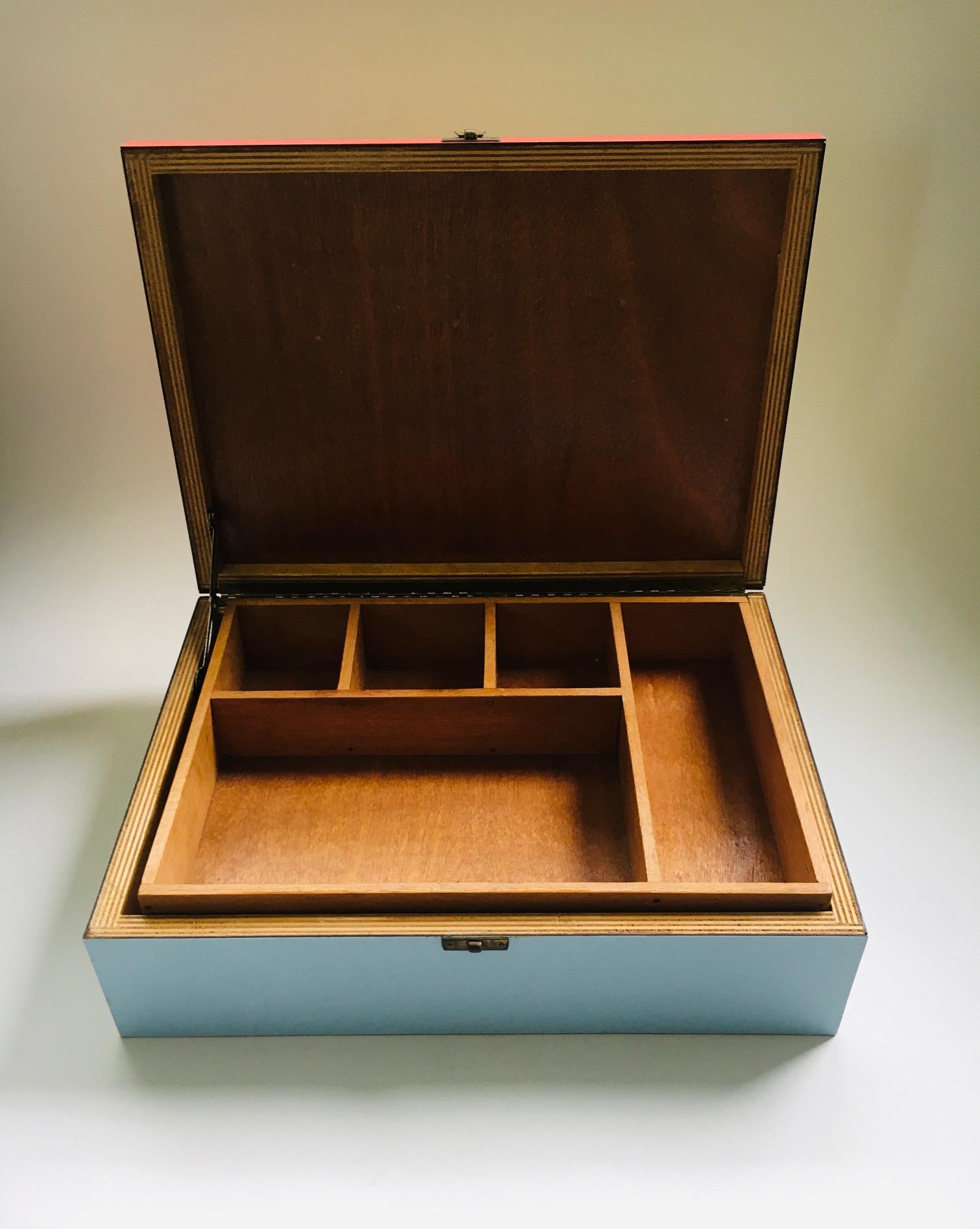 Laminate Midcentury Modern Dutch Design STIJL Modernism Letter Box, 1950's Holland For Sale
