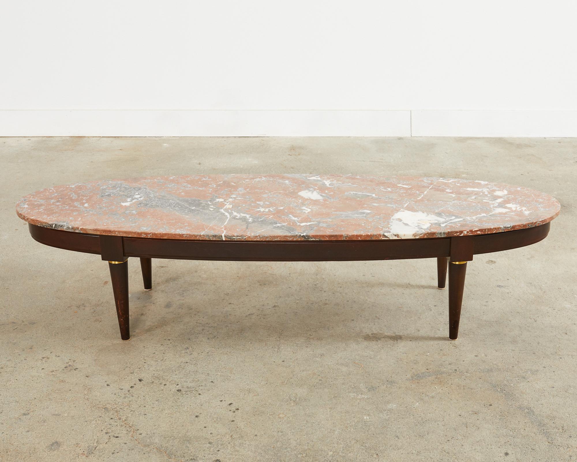 20th Century Mid-Century Modern Dutch Marble Top Surfboard Cocktail Table For Sale