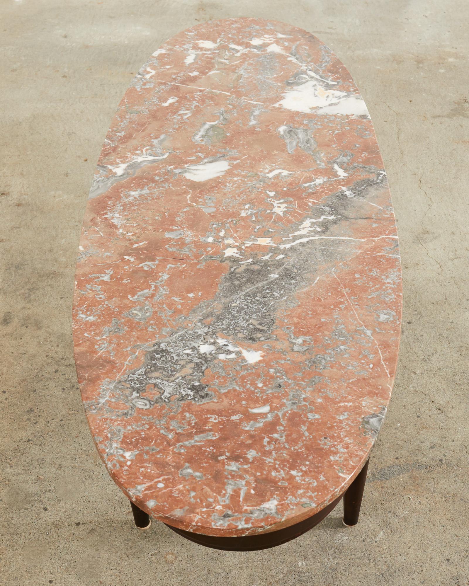Mid-Century Modern Dutch Marble Top Surfboard Cocktail Table For Sale 1