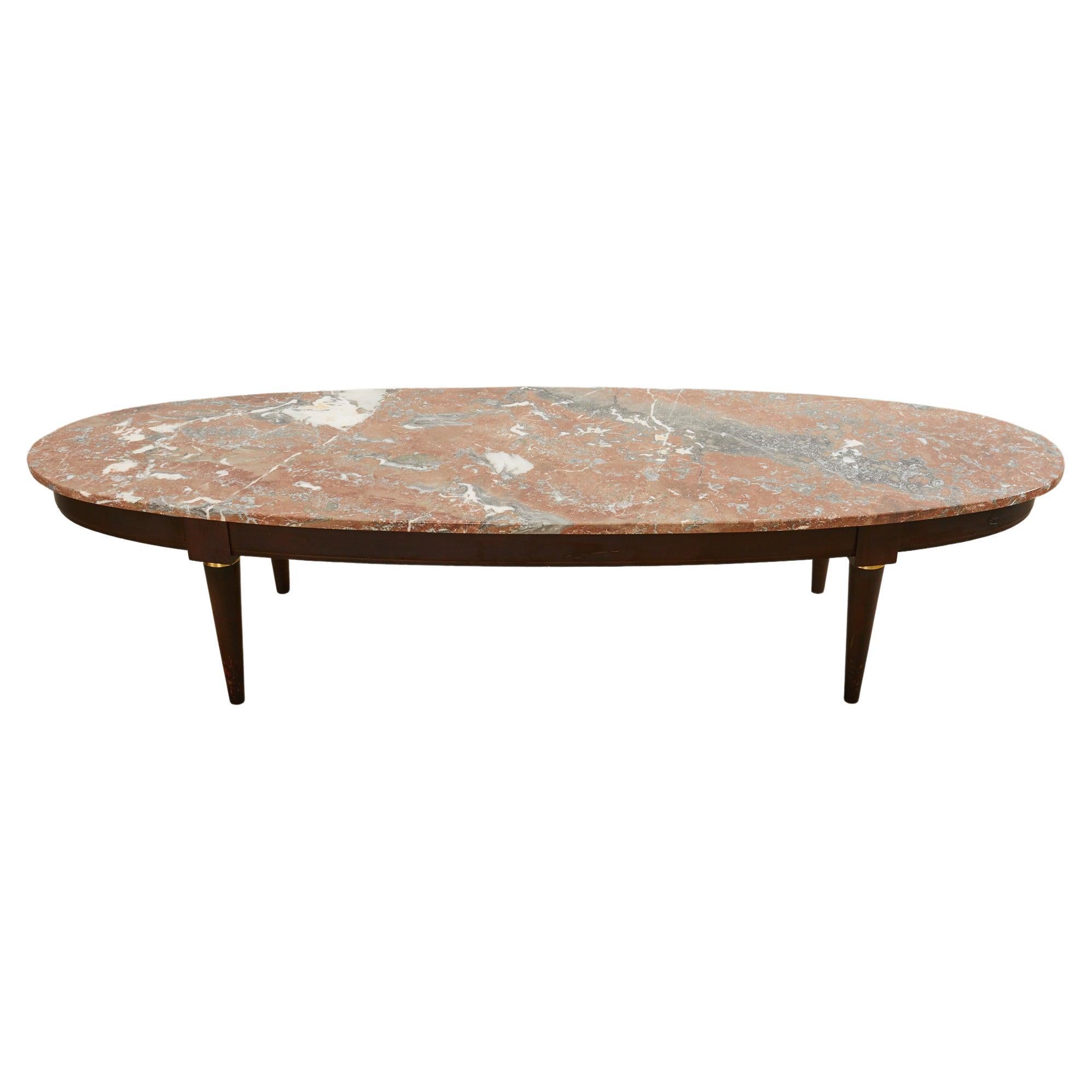 Mid-Century Modern Dutch Marble Top Surfboard Cocktail Table For Sale